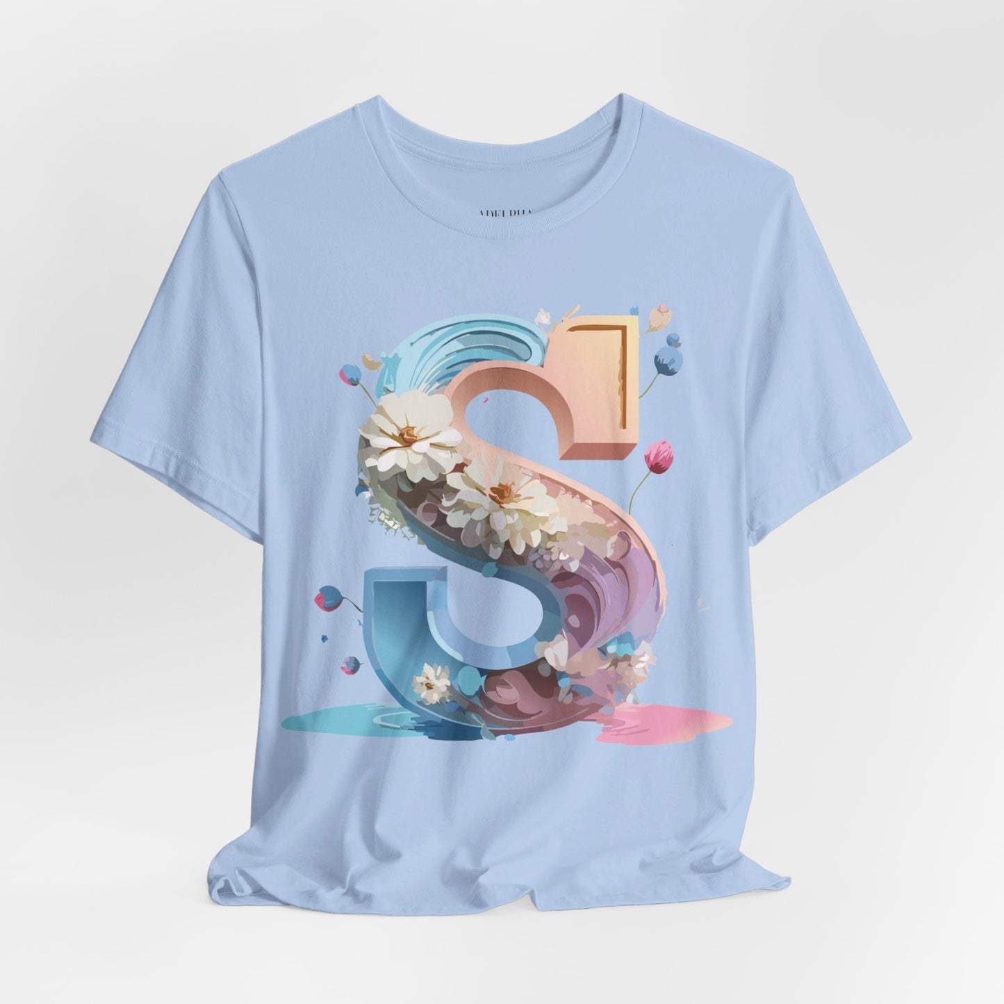 Natural Cotton Tee Shirt - Letters Collection - S Printify