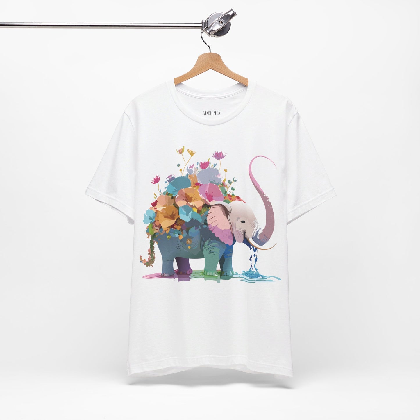 Natural Cotton Tee Shirt with Elephant Printify