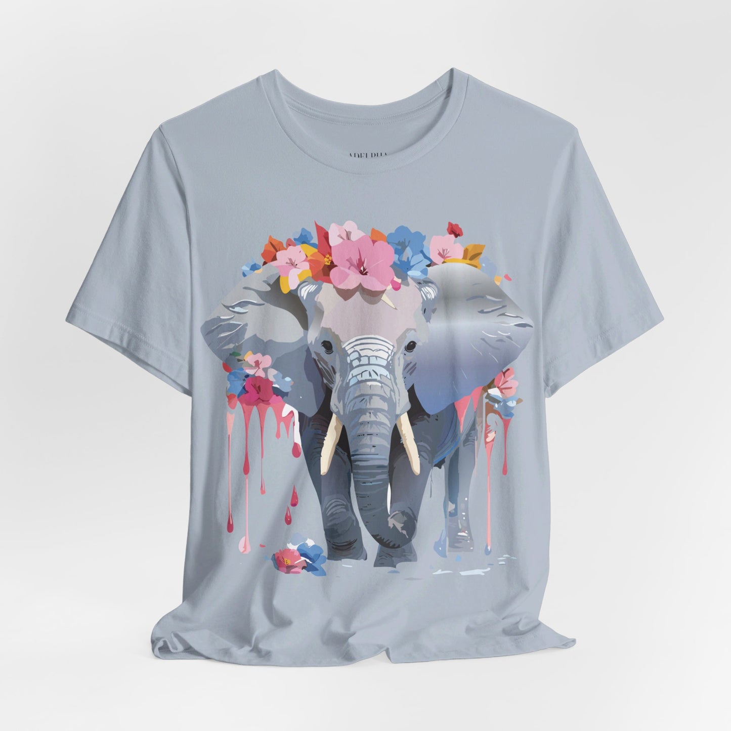Natural Cotton Tee Shirt with Elephant Printify