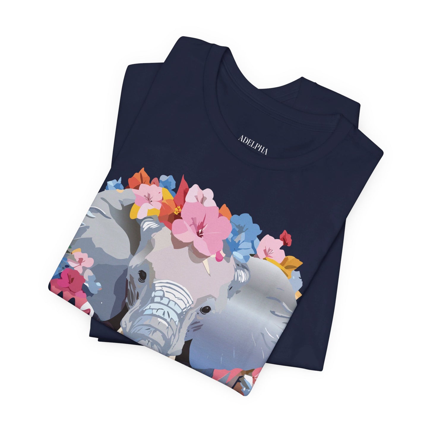 Natural Cotton Tee Shirt with Elephant Printify