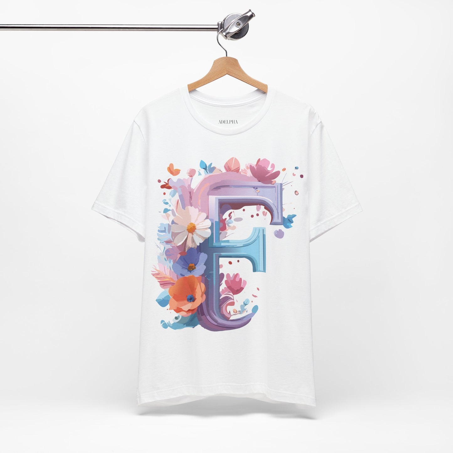 Natural Cotton Tee Shirt - Letters Collection - F Printify