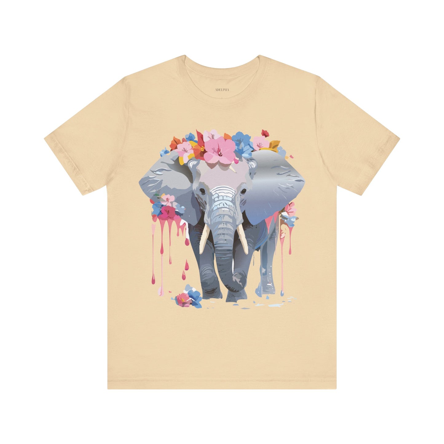 Natural Cotton Tee Shirt with Elephant Printify