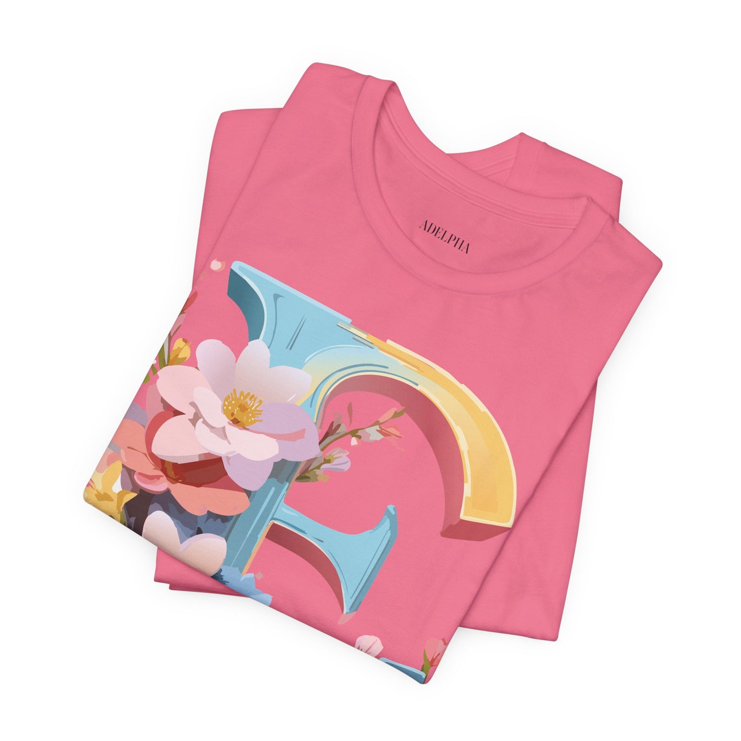 Natural Cotton Tee Shirt - Letters Collection - E Printify
