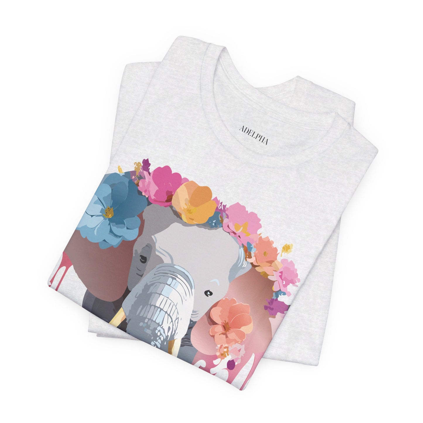 Natural Cotton Tee Shirt with Elephant Printify