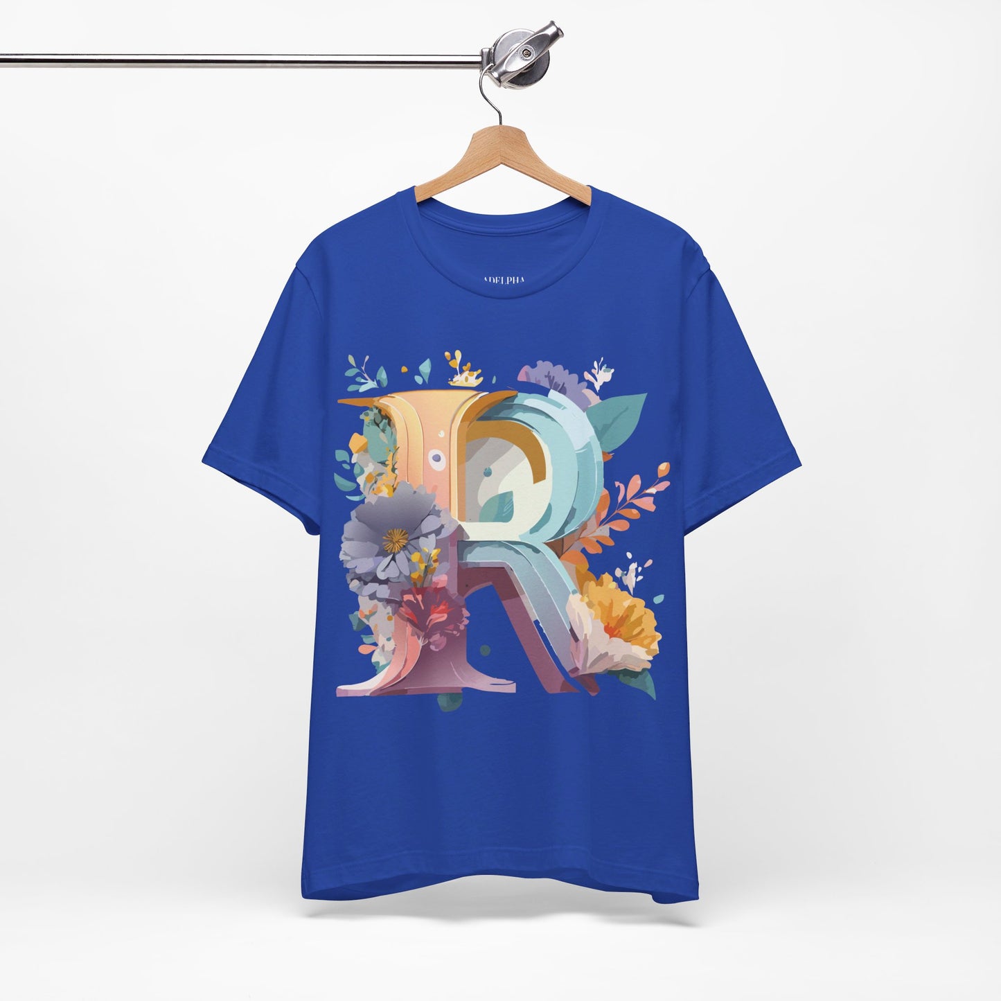 Natural Cotton Tee Shirt - Letters Collection - R Printify