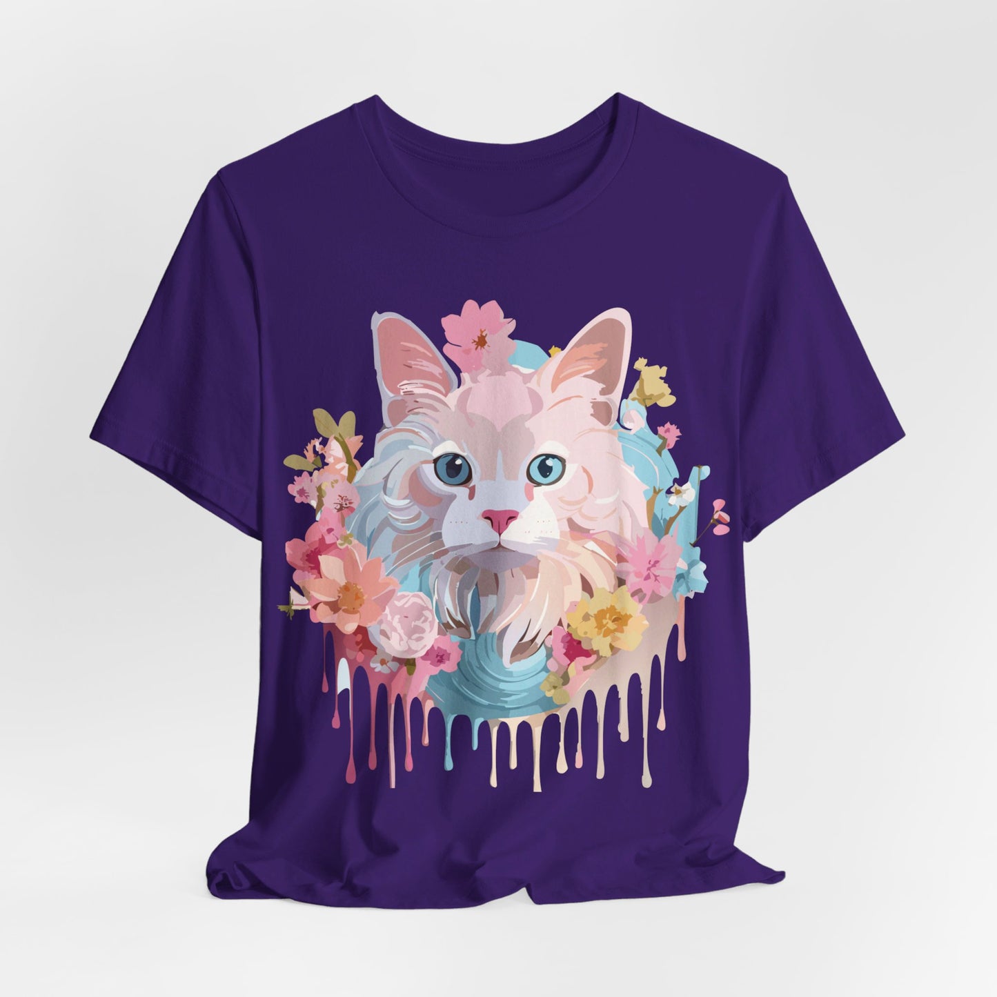 Natural Cotton Tee Shirt with Cat Printify