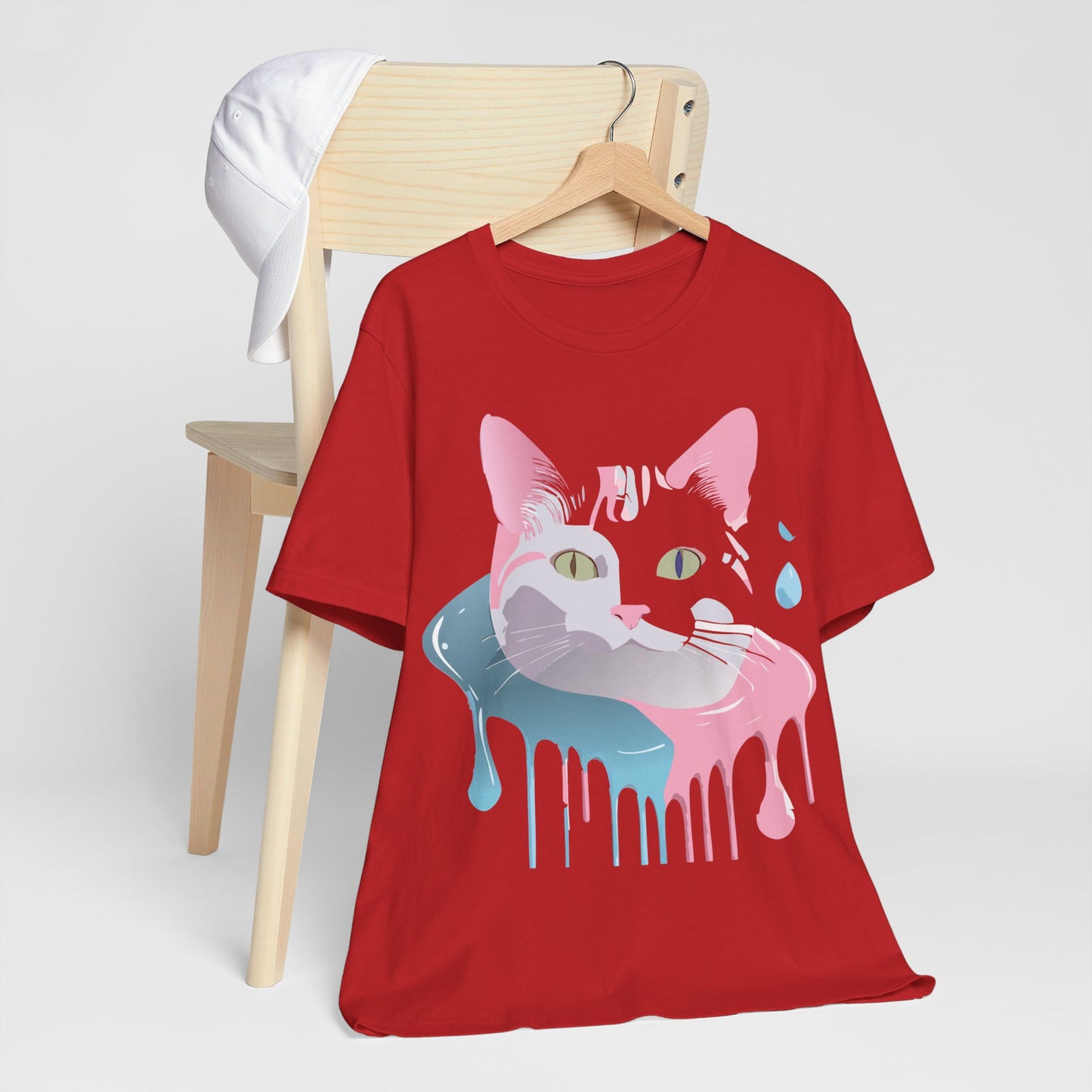 Natural Cotton Tee Shirt with Cat Printify