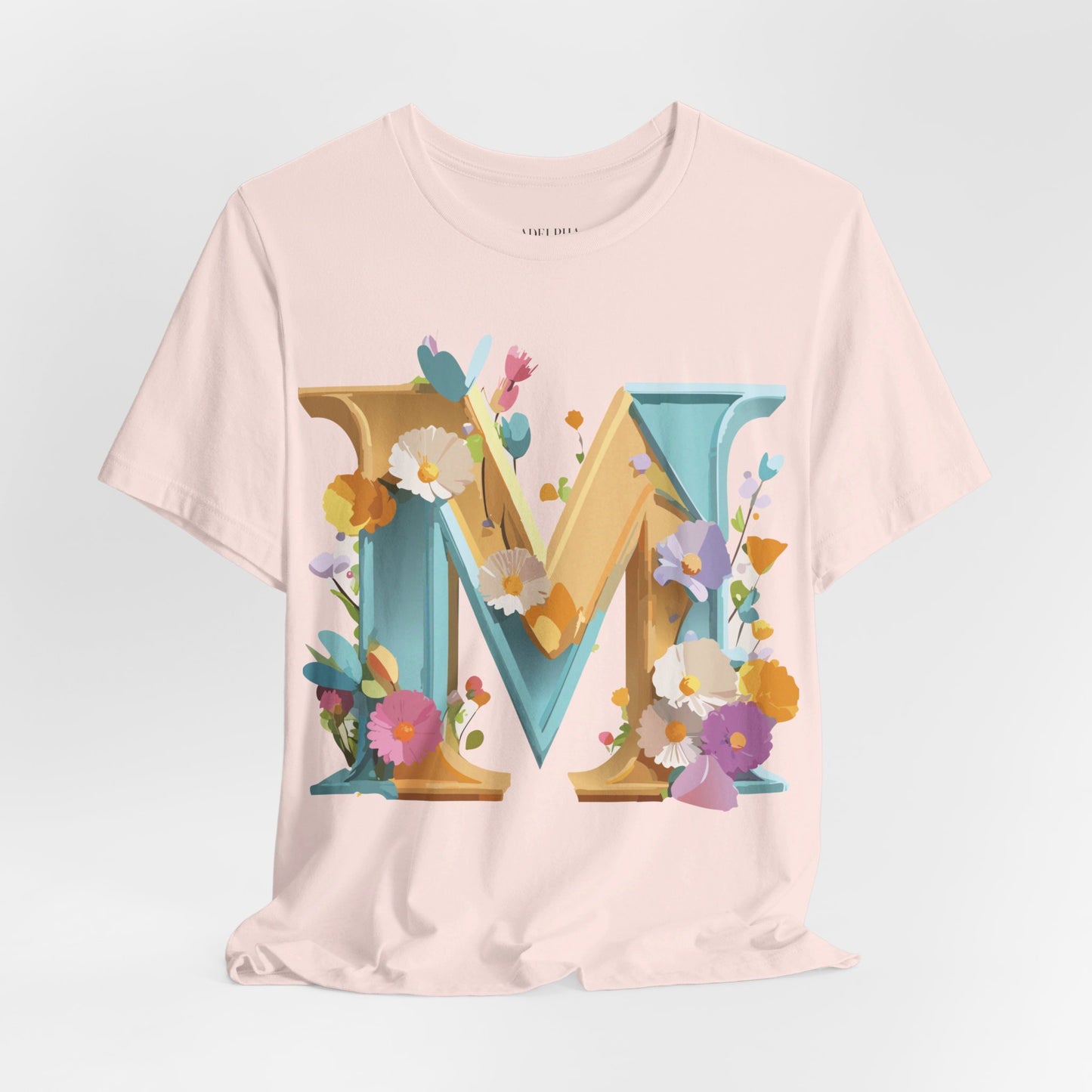 Natural Cotton Tee Shirt - Letters Collection - M Printify