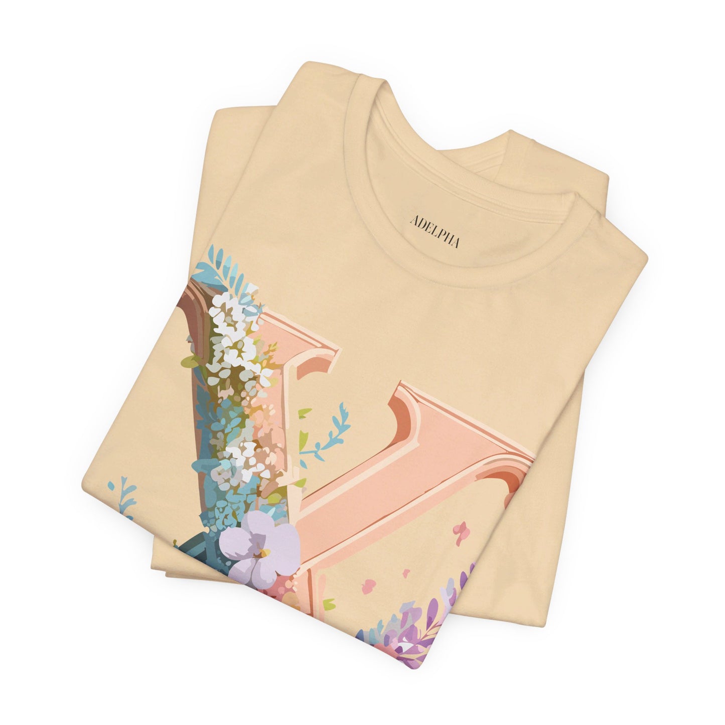Natural Cotton Tee Shirt - Letters Collection - X Printify