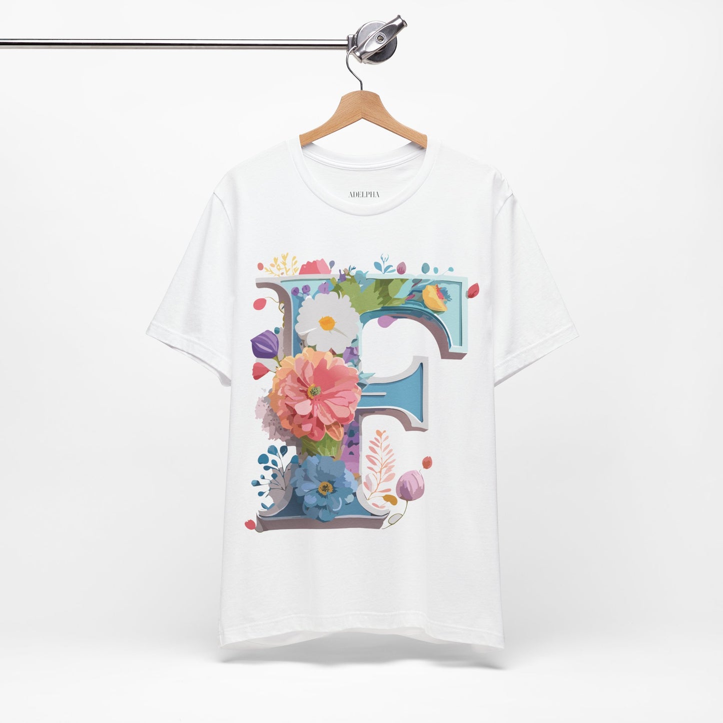 Natural Cotton Tee Shirt - Letters Collection - F Printify