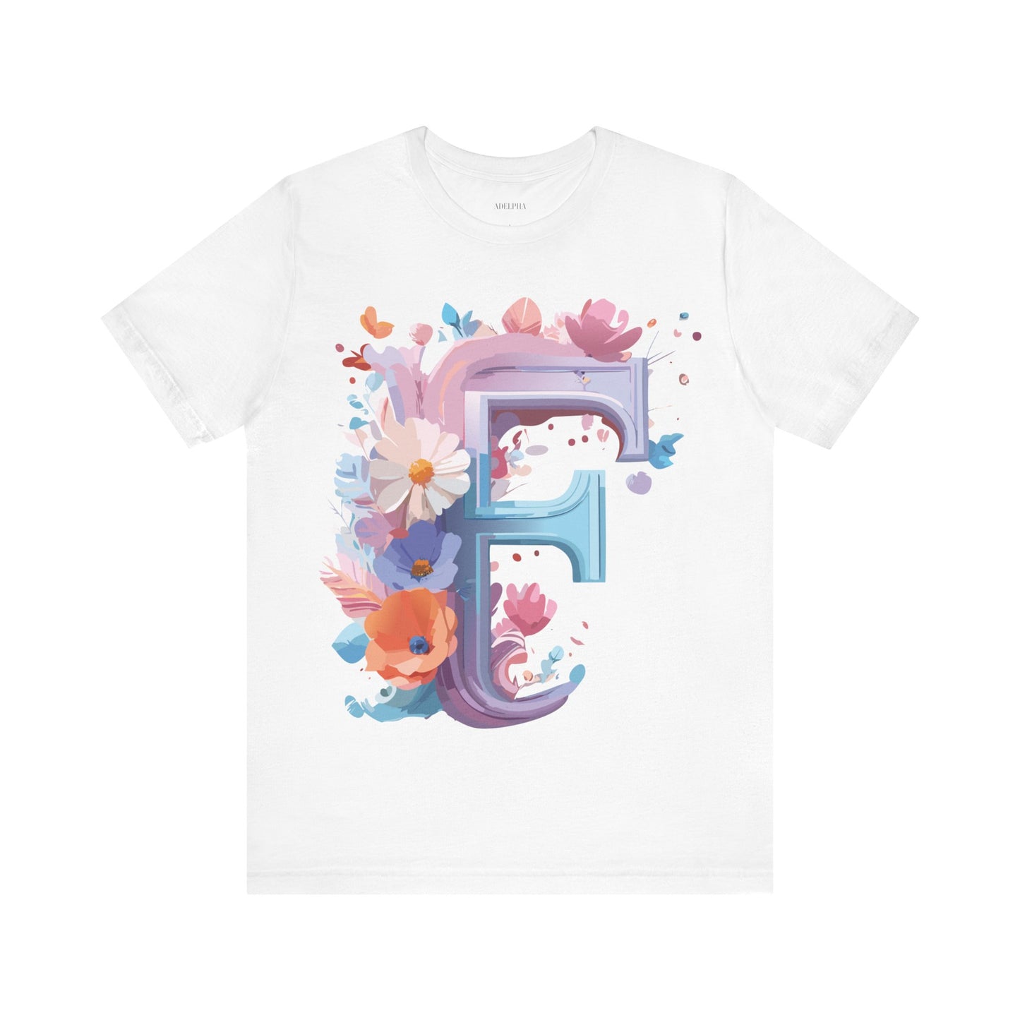 Natural Cotton Tee Shirt - Letters Collection - F Printify