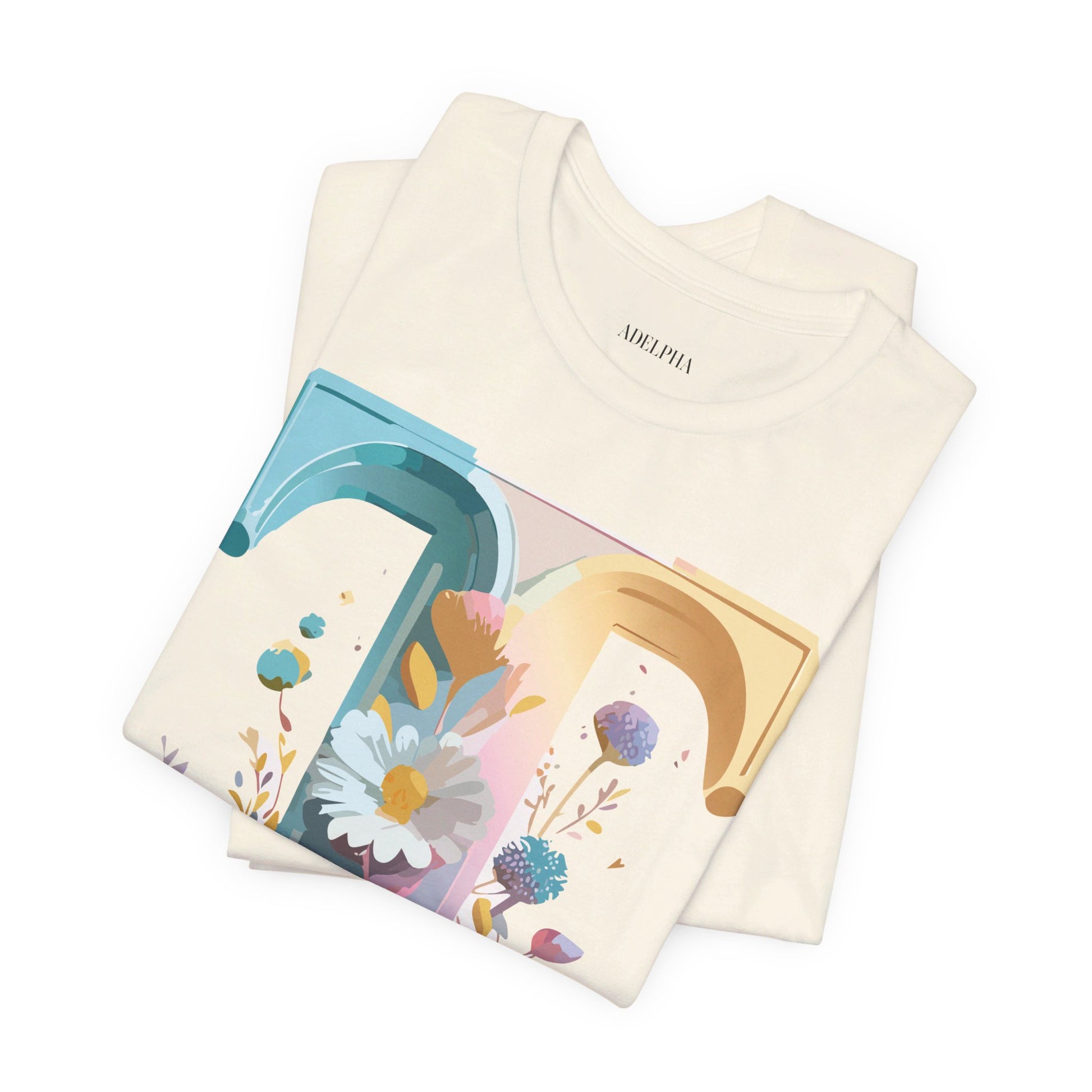 Natural Cotton Tee Shirt - Letters Collection - T Printify