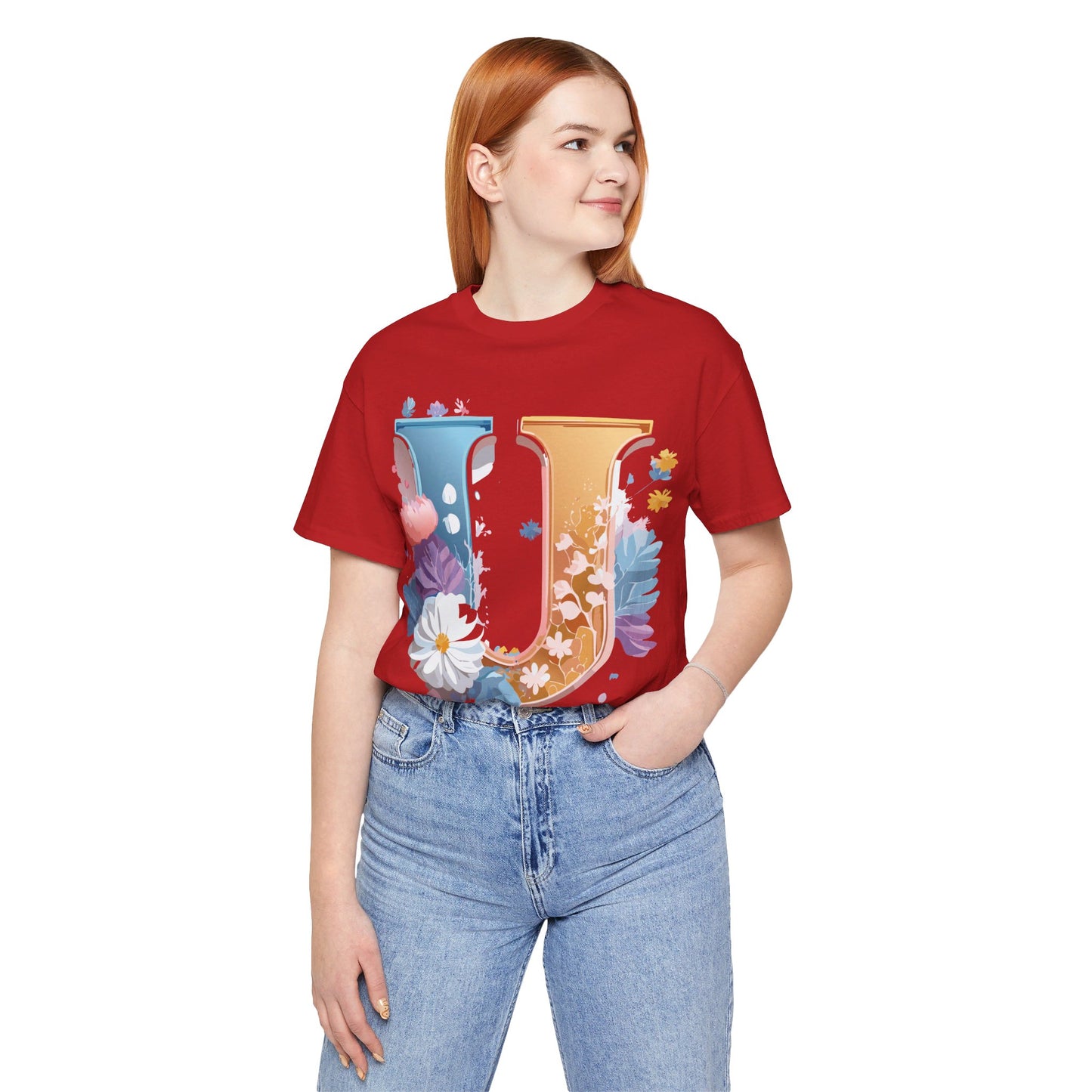 Natural Cotton Tee Shirt - Letters Collection - U Printify