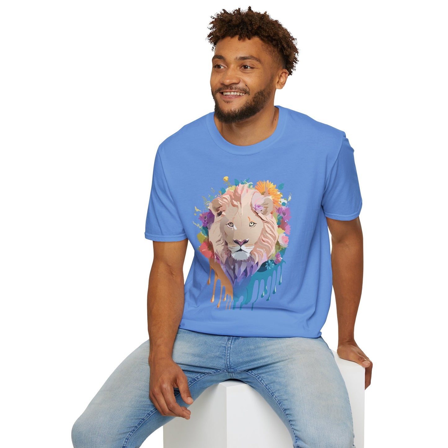 Lion Shirt, Shirt with Lion, Floral Lion Tee, Shirt with Animals