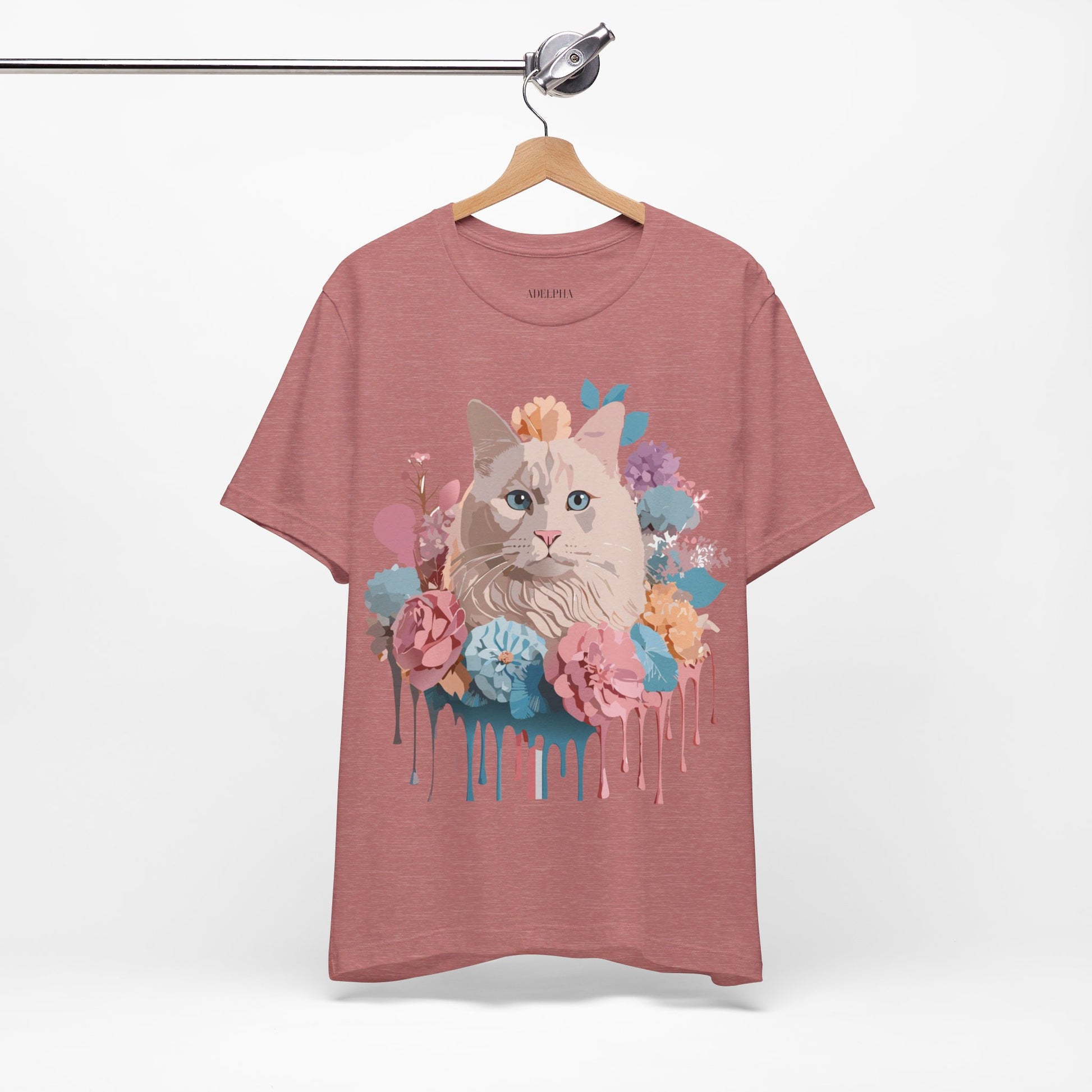 Natural Cotton Tee Shirt with Cat Printify