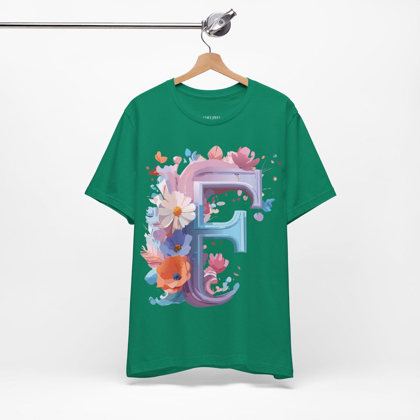 Natural Cotton Tee Shirt - Letters Collection - F Printify