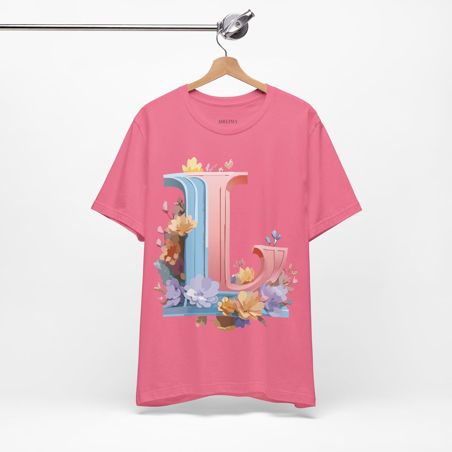 Natural Cotton Tee Shirt - Letters Collection - L Printify