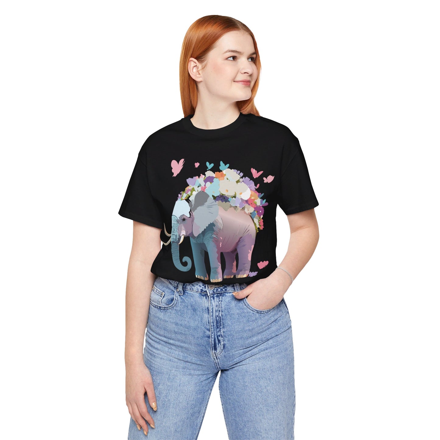 Natural Cotton Tee Shirt with Elephant Printify