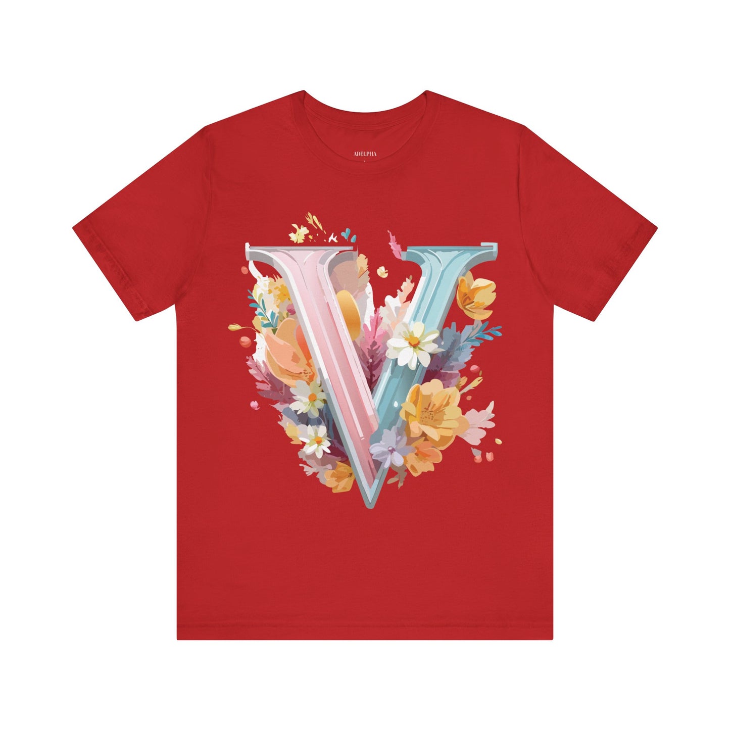 Natural Cotton Tee Shirt - Letters Collection - V Printify