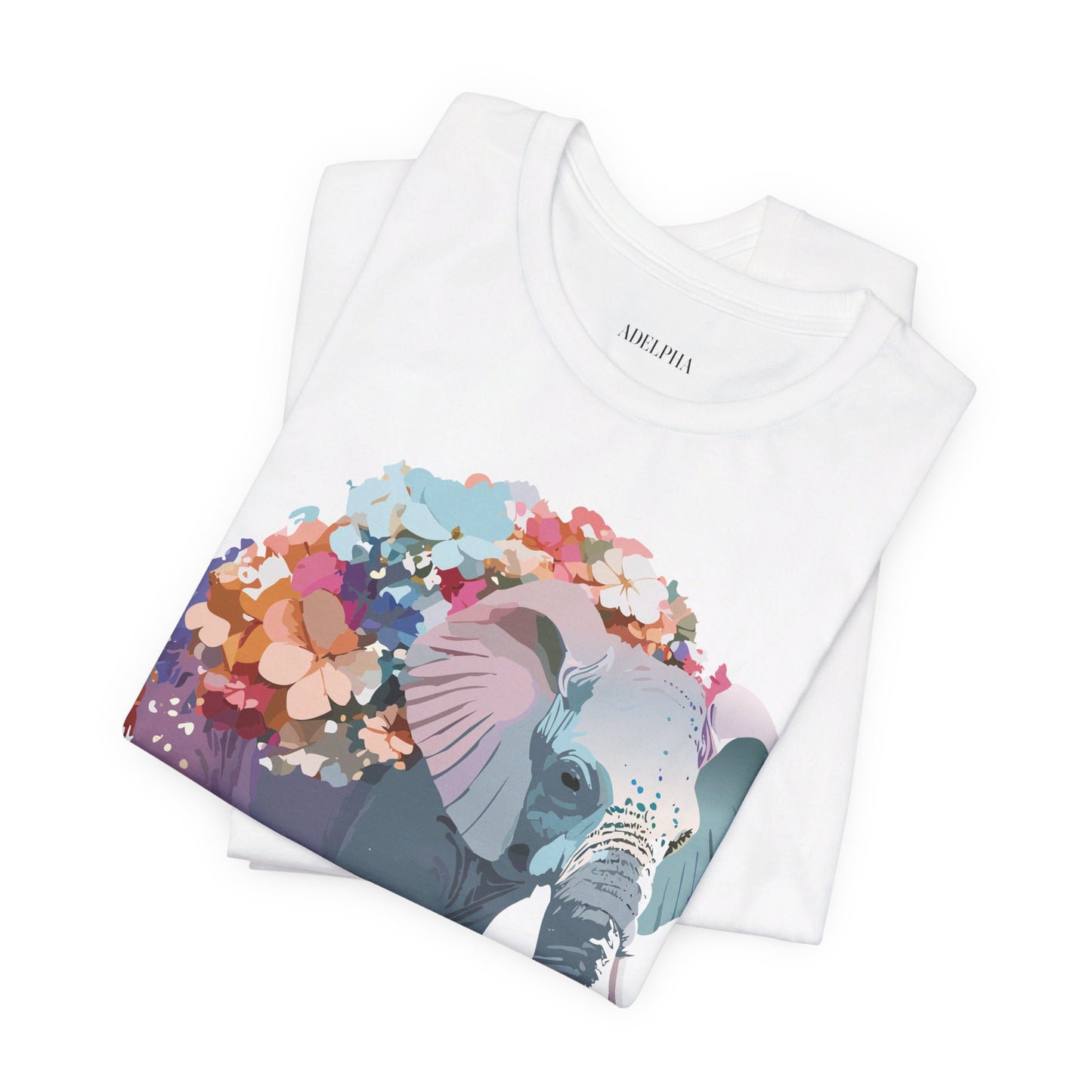 Natural Cotton Tee Shirt with Elephant Printify