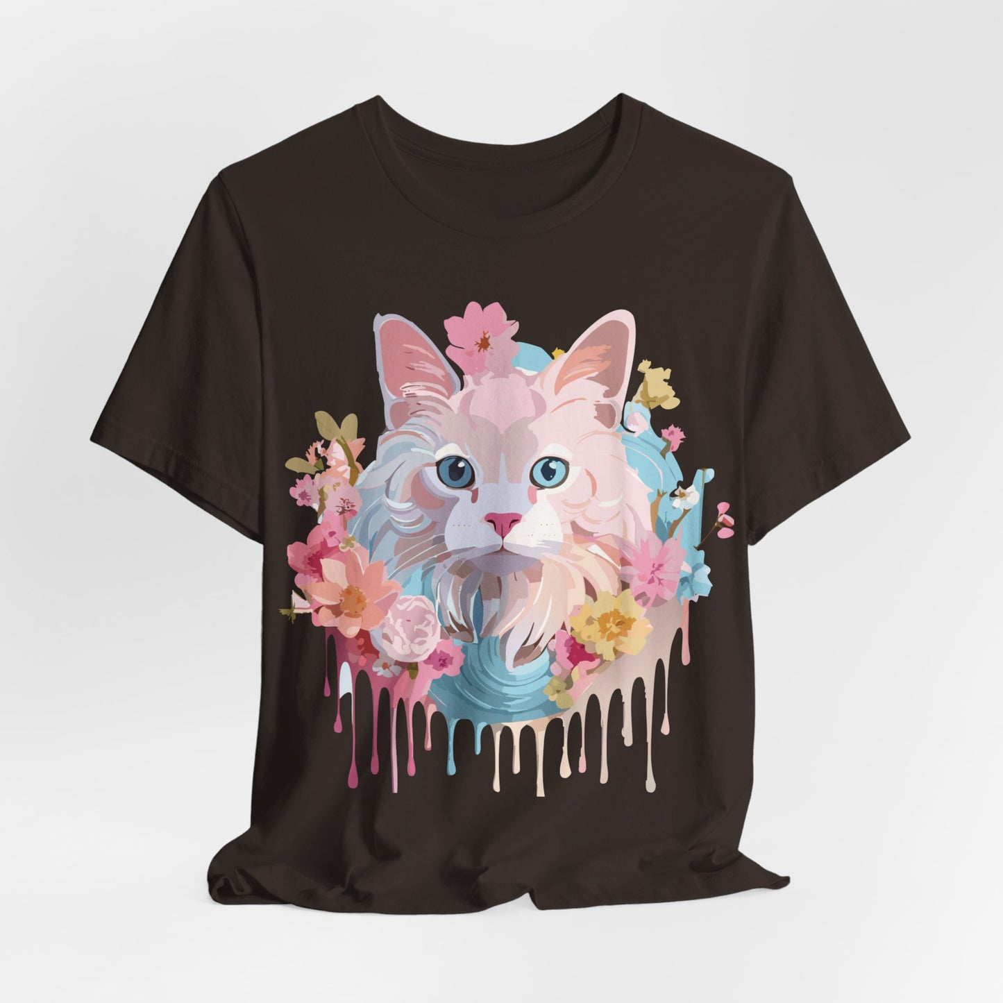 Natural Cotton Tee Shirt with Cat Printify