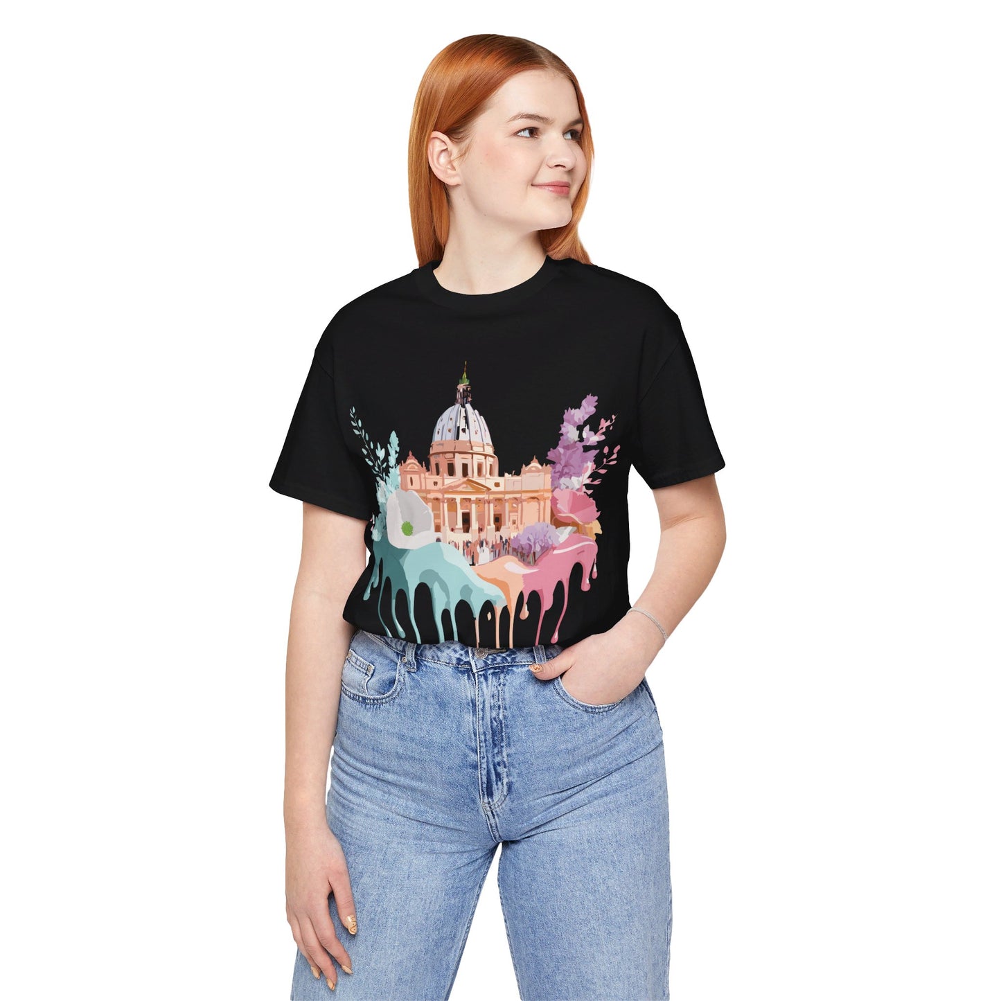 Natural Cotton Tee Shirt - Beautiful Places Collection - Rome Printify