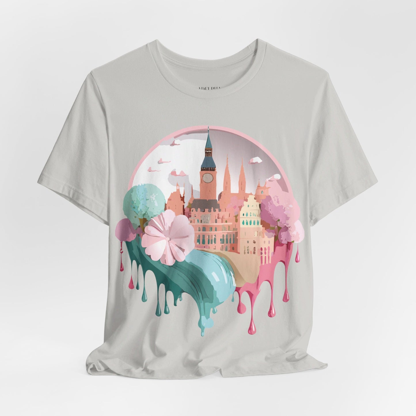 Natural Cotton Tee Shirt - Beautiful Places Collection - Prague Printify