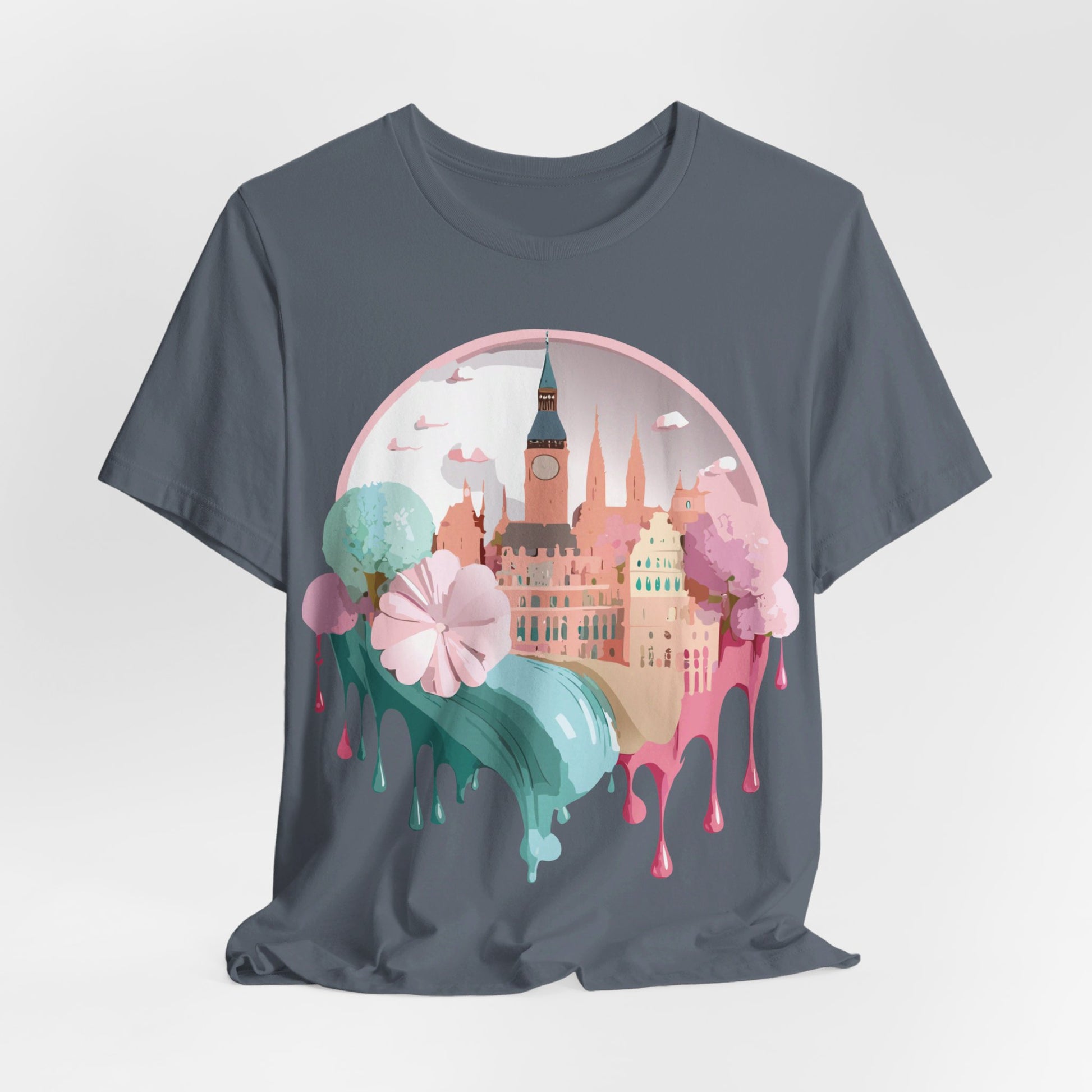 Natural Cotton Tee Shirt - Beautiful Places Collection - Prague Printify