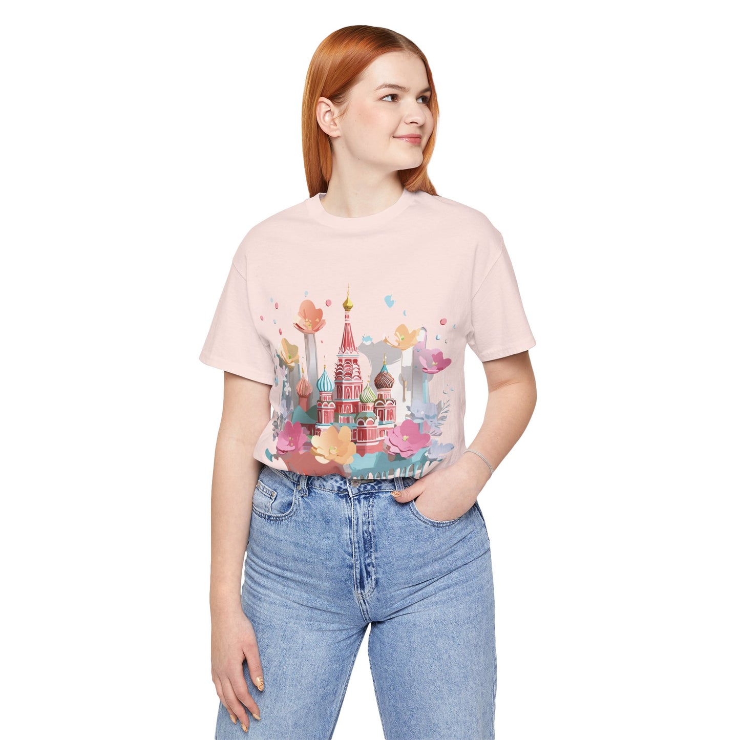 Natural Cotton Tee Shirt - Beautiful Places Collection - Moscow Printify
