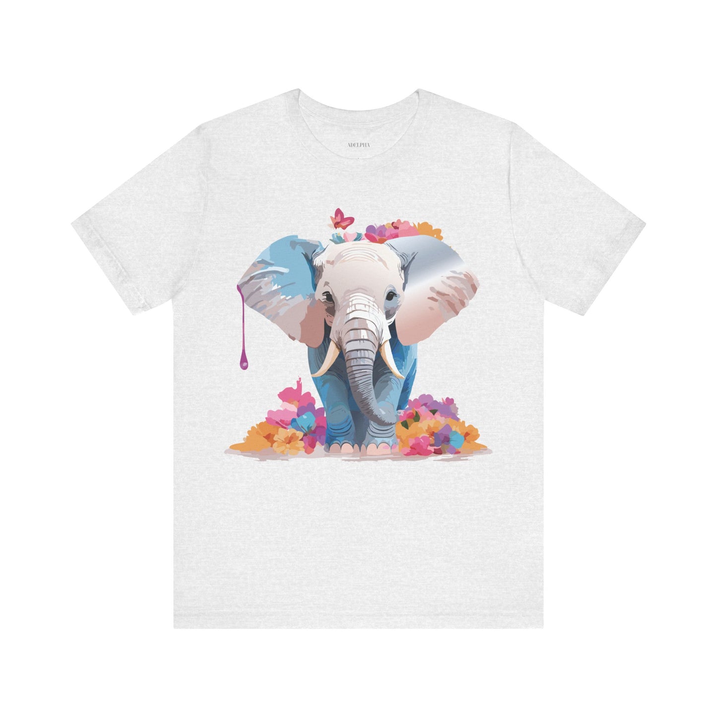 Natural Cotton Tee Shirt with Elephant Printify