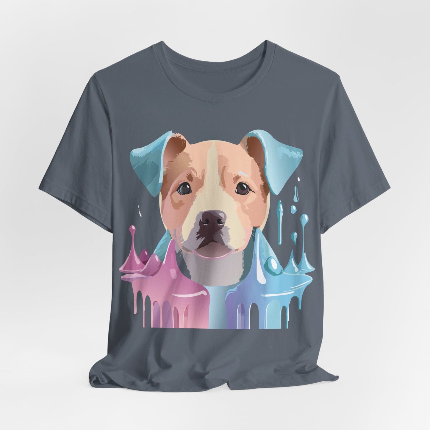 Natural Cotton Tee Shirt with Dog Printify