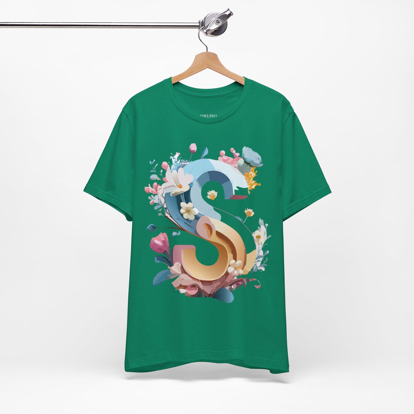 Natural Cotton Tee Shirt - Letters Collection - S Printify