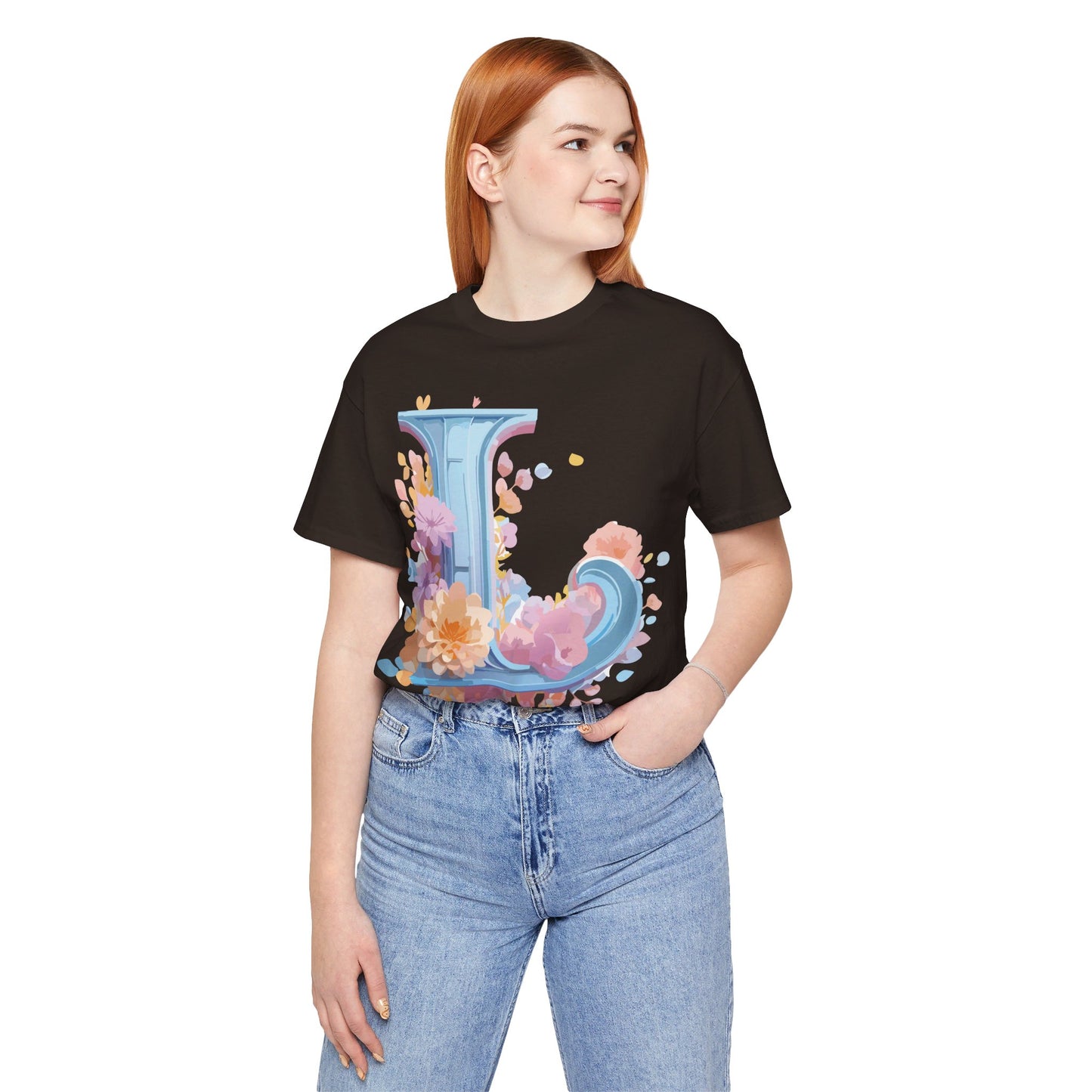 Natural Cotton Tee Shirt - Letters Collection - L Printify