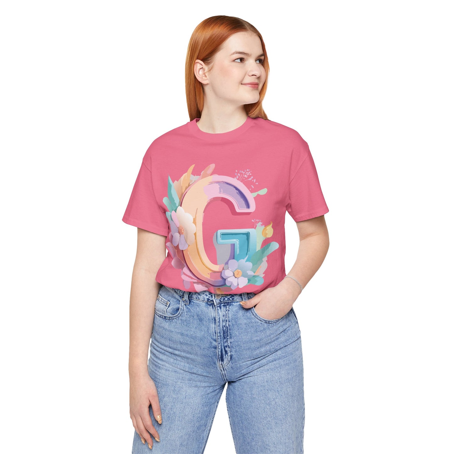 Natural Cotton Tee Shirt - Letters Collection - G Printify