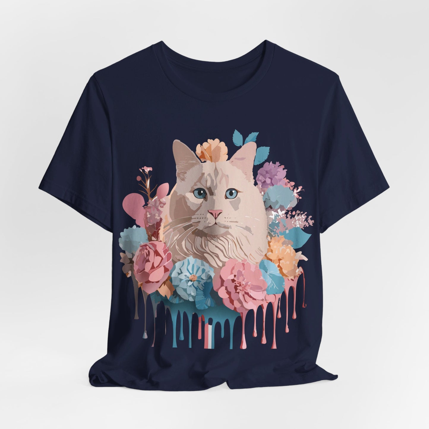 Natural Cotton Tee Shirt with Cat Printify