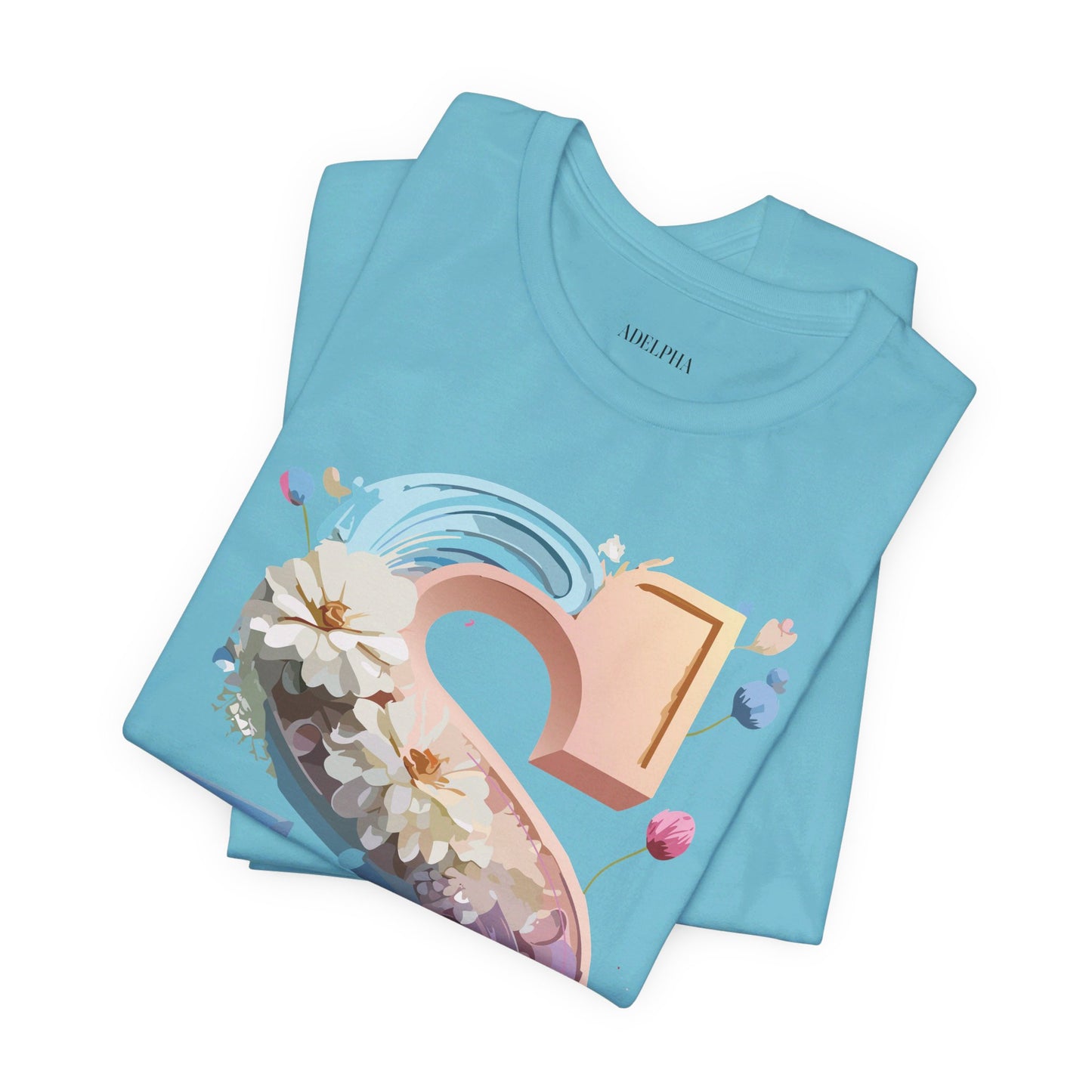 Natural Cotton Tee Shirt - Letters Collection - S Printify