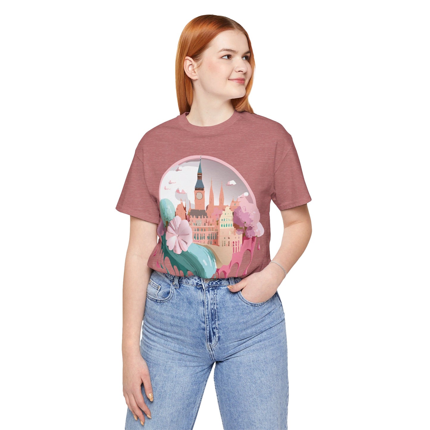 Natural Cotton Tee Shirt - Beautiful Places Collection - Prague Printify