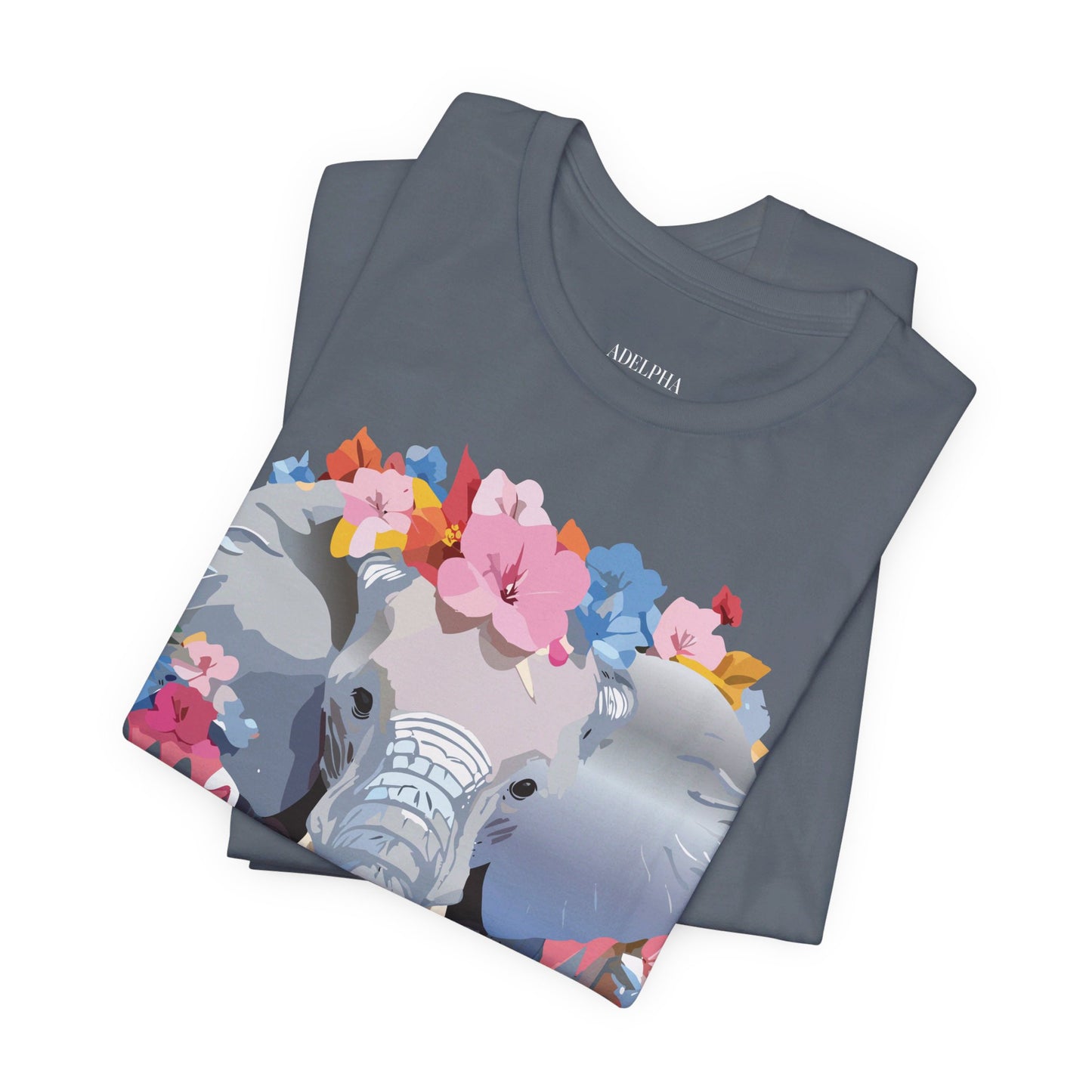Natural Cotton Tee Shirt with Elephant Printify