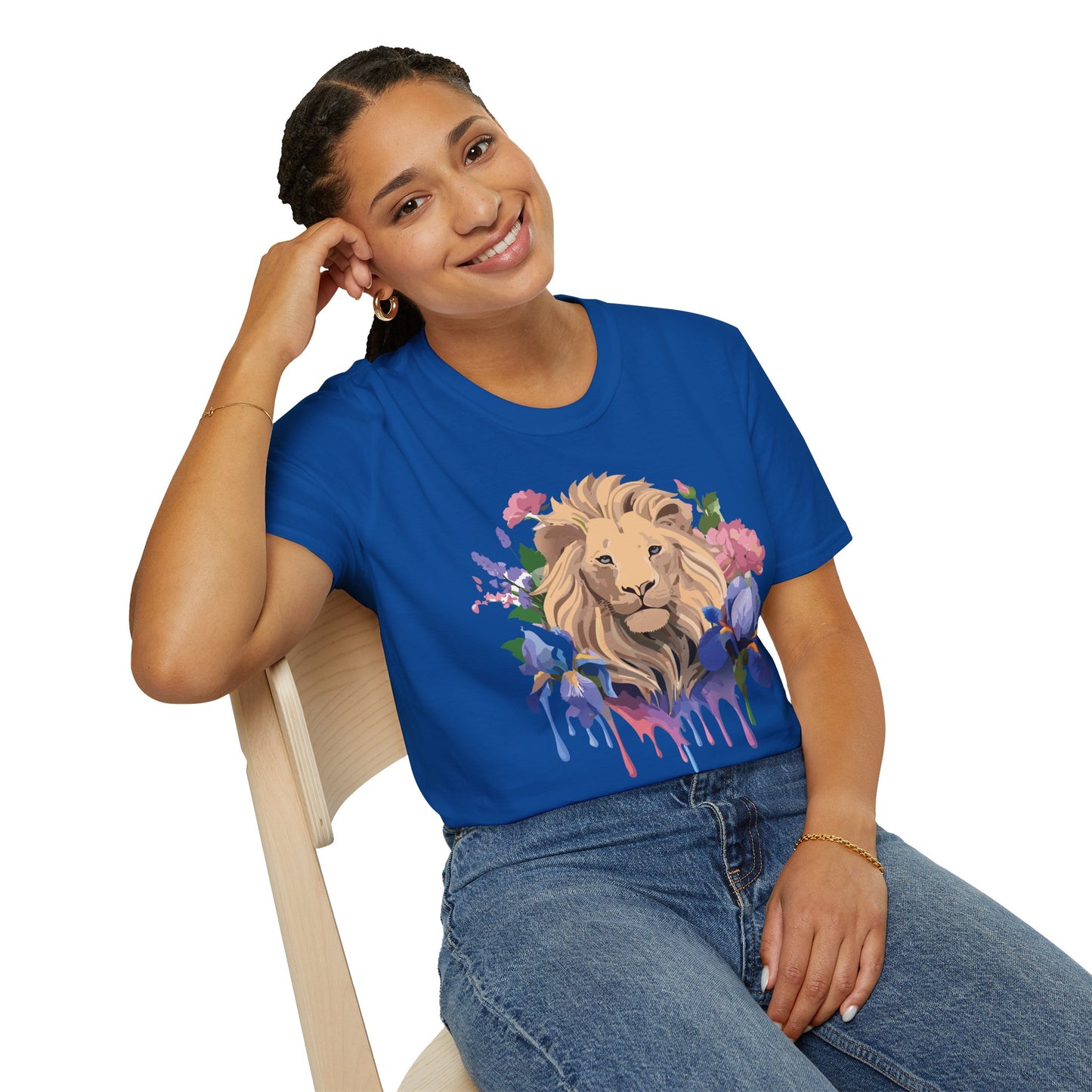 Lion Shirt, Shirt with Lion, Floral Lion Tee, Shirt with Animals