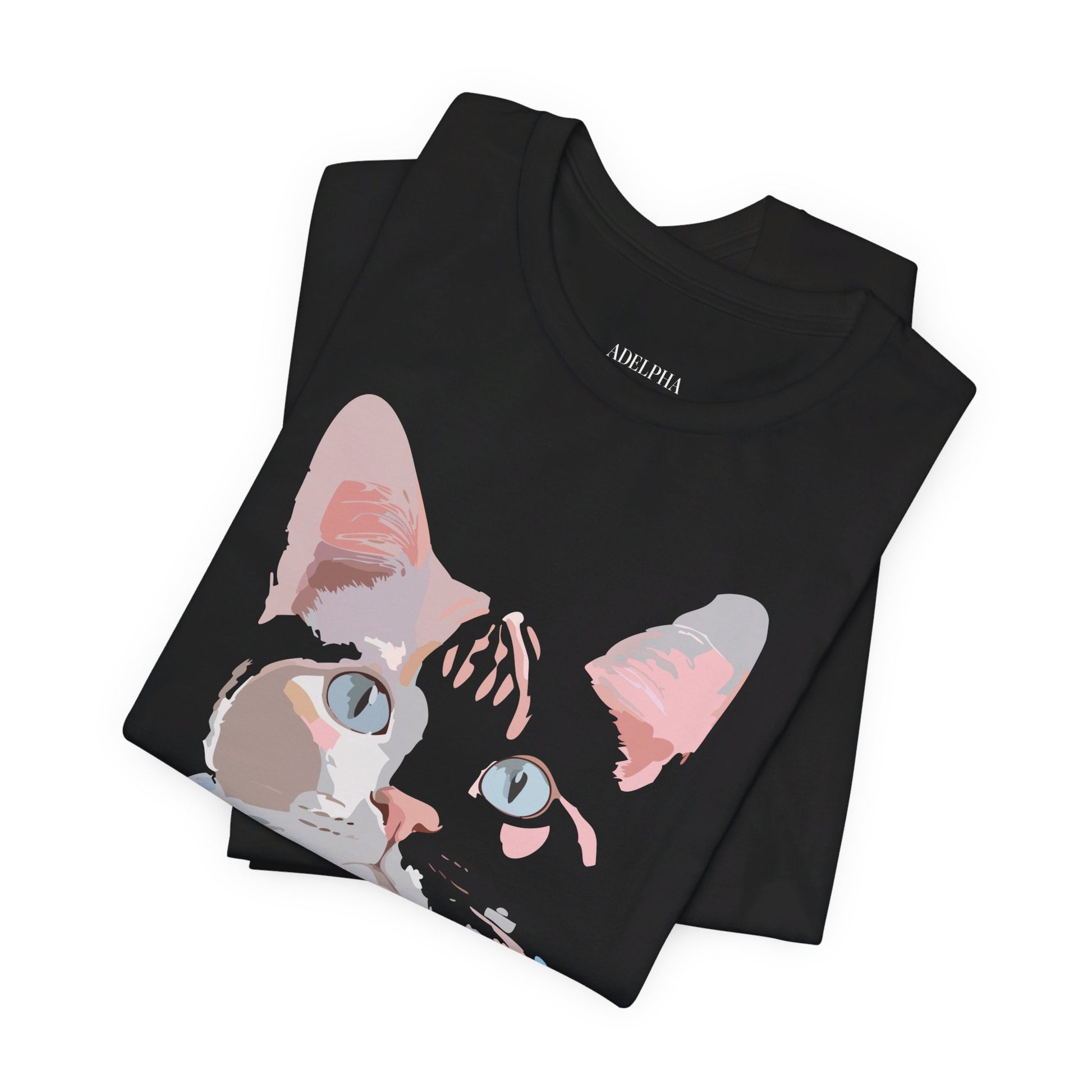 Natural Cotton Tee Shirt with Cat Printify