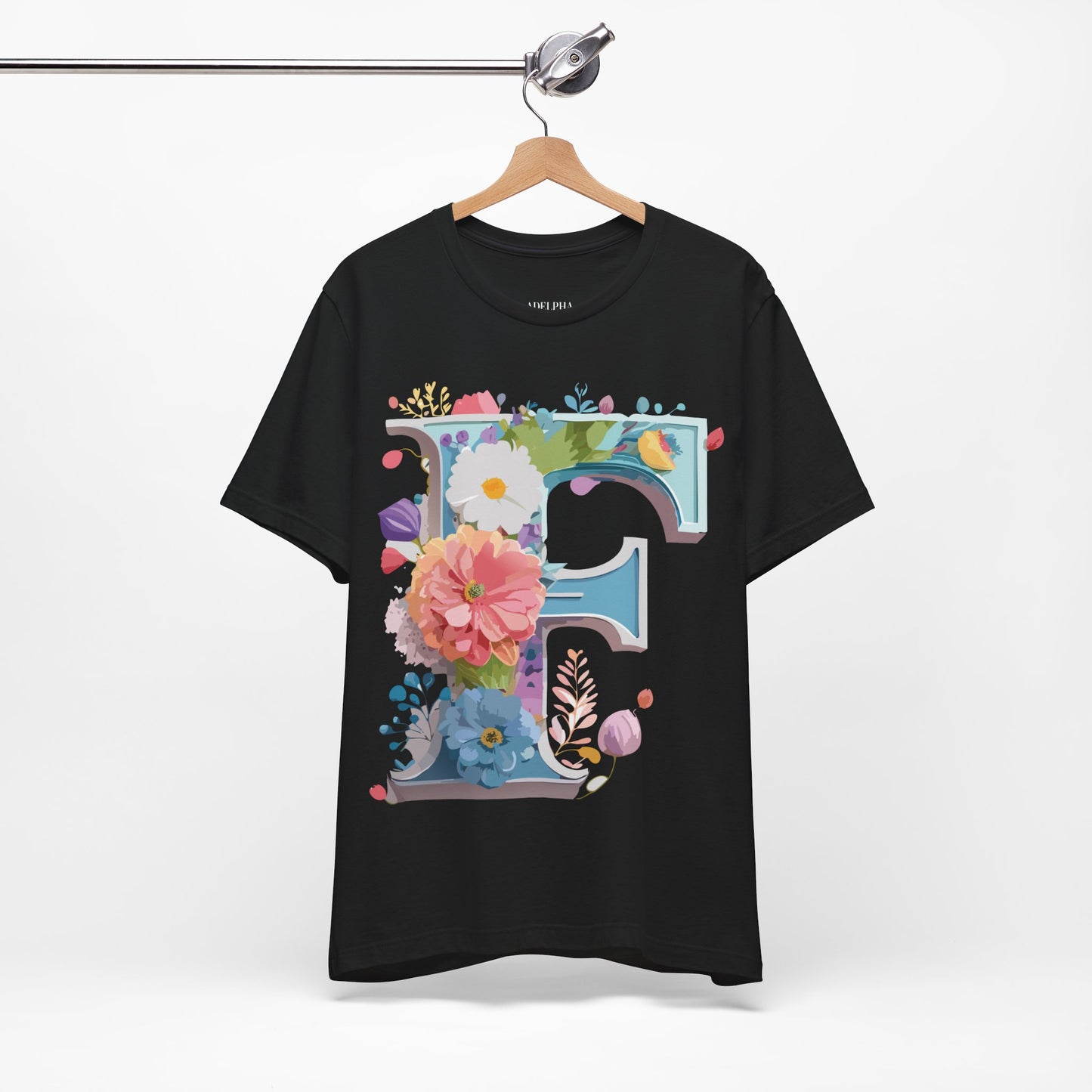 Natural Cotton Tee Shirt - Letters Collection - F Printify