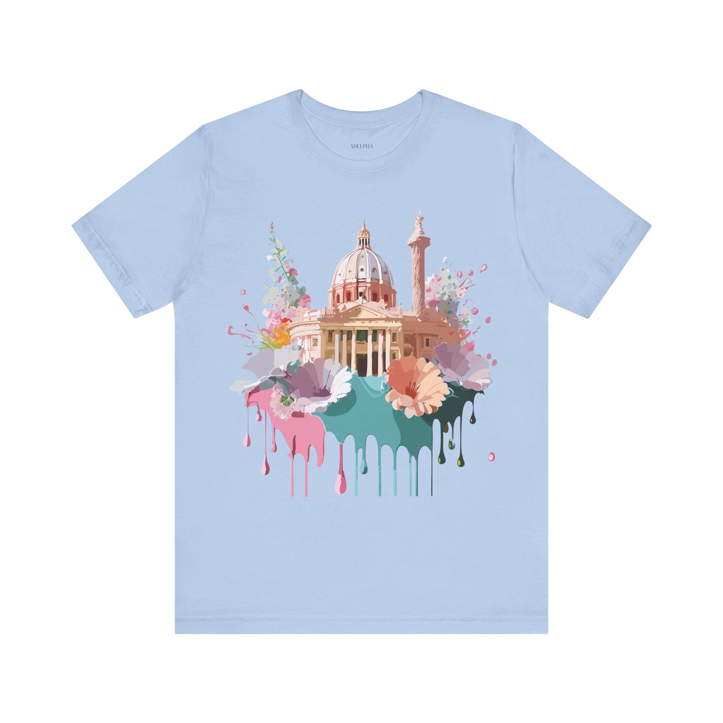 Natural Cotton Tee Shirt - Beautiful Places Collection - Rome Printify