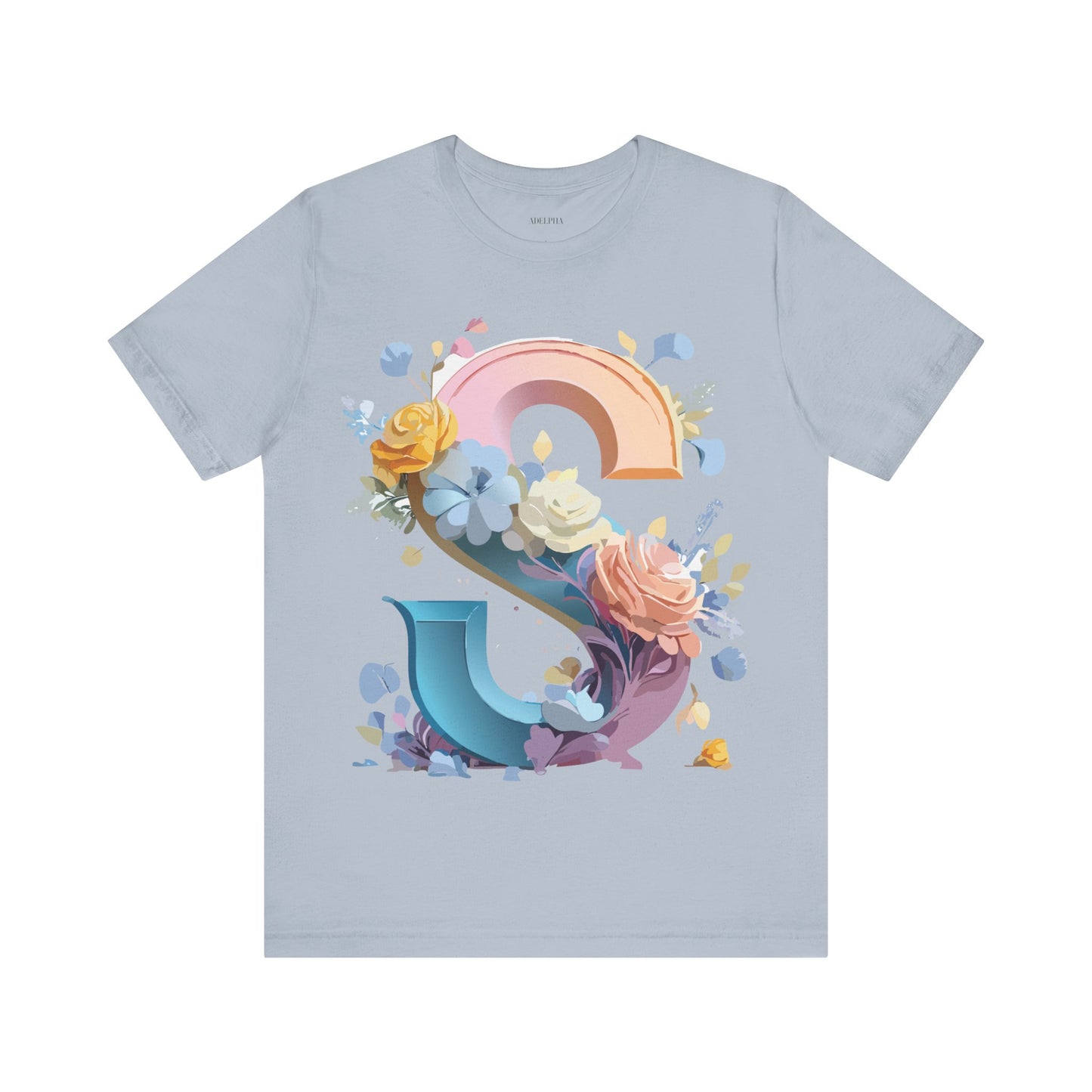 Natural Cotton Tee Shirt - Letters Collection - S Printify