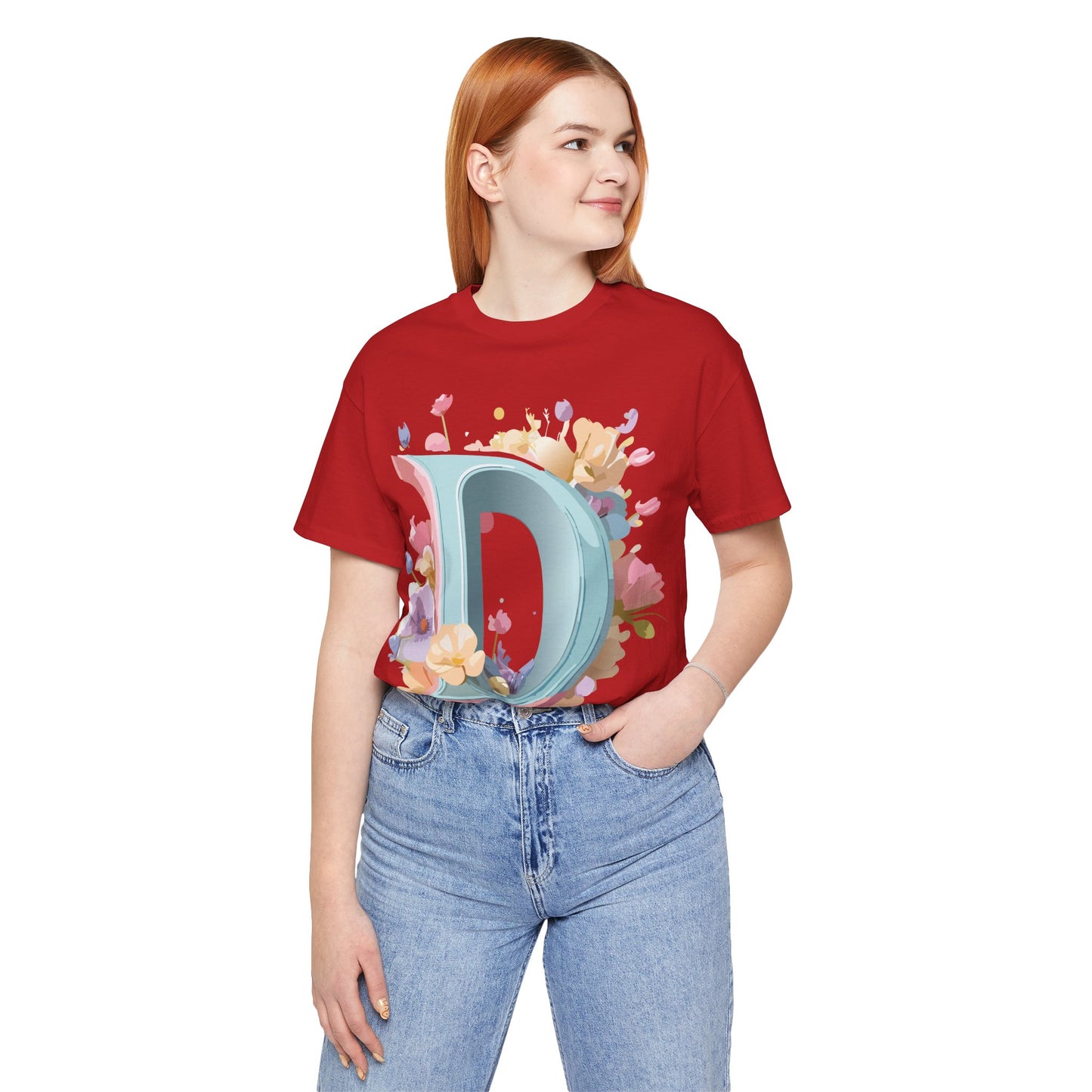 Natural Cotton Tee Shirt - Letters Collection - D Printify