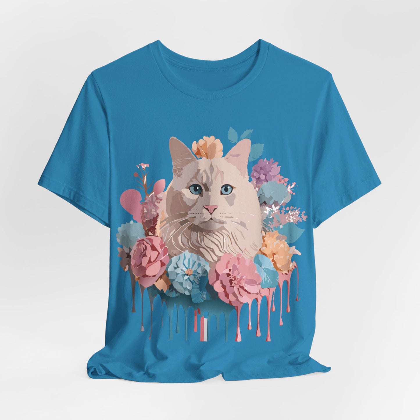 Natural Cotton Tee Shirt with Cat Printify