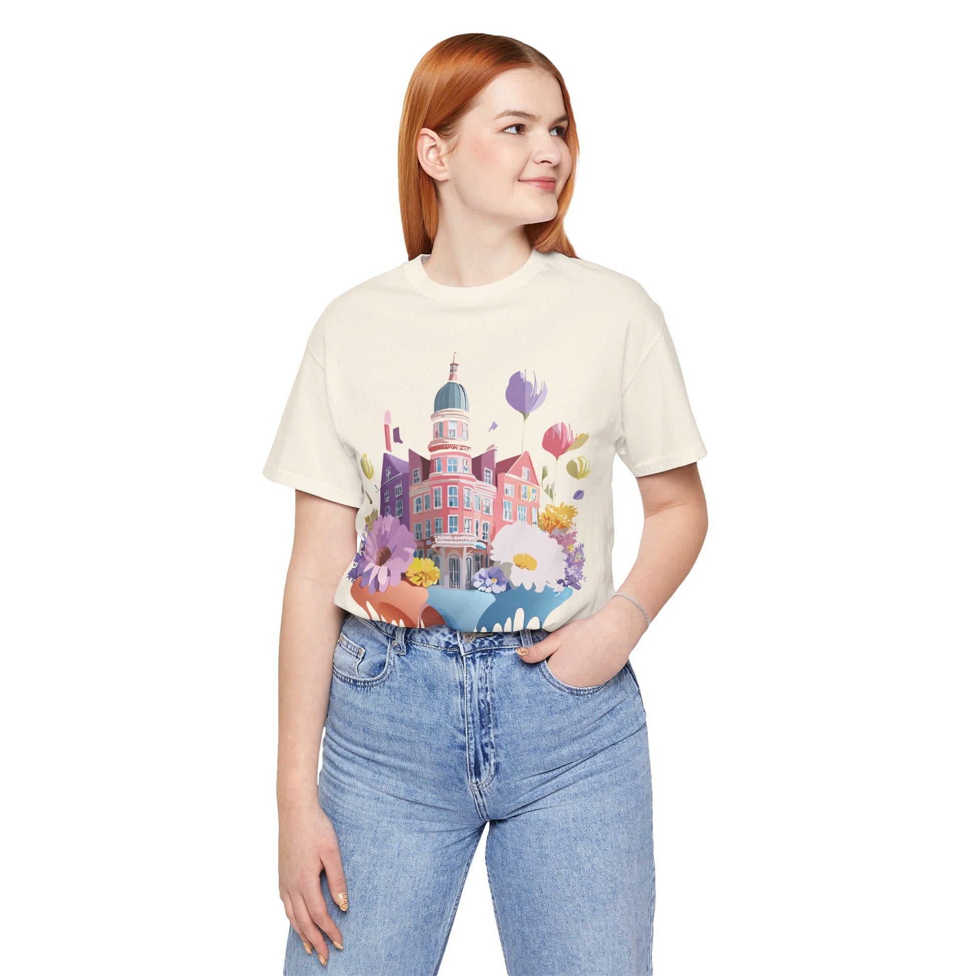 Natural Cotton Tee Shirt - Beautiful Places Collection - Amsterdam Printify