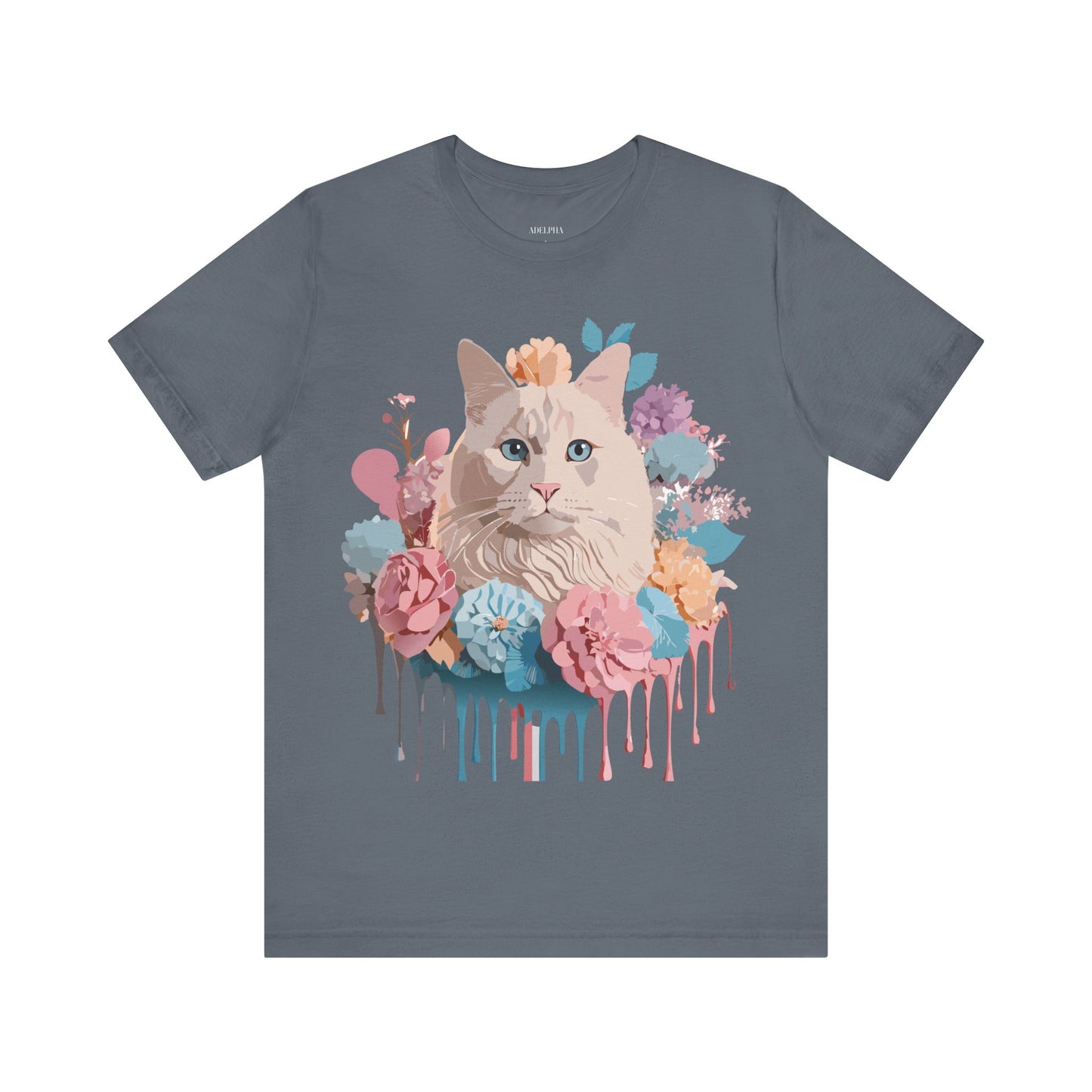 Natural Cotton Tee Shirt with Cat Printify