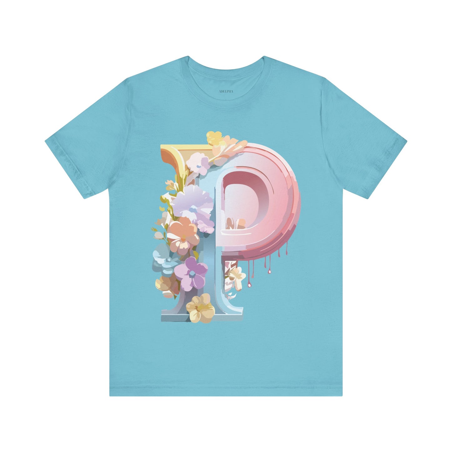 Natural Cotton Tee Shirt - Letters Collection - P Printify
