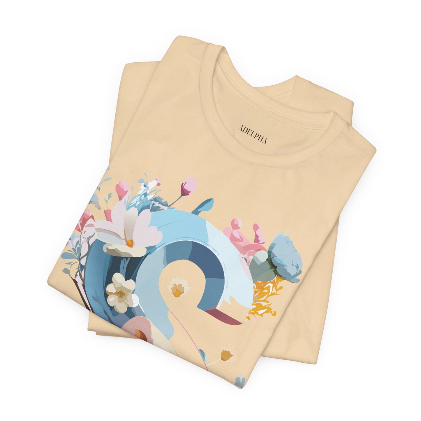 Natural Cotton Tee Shirt - Letters Collection - S Printify
