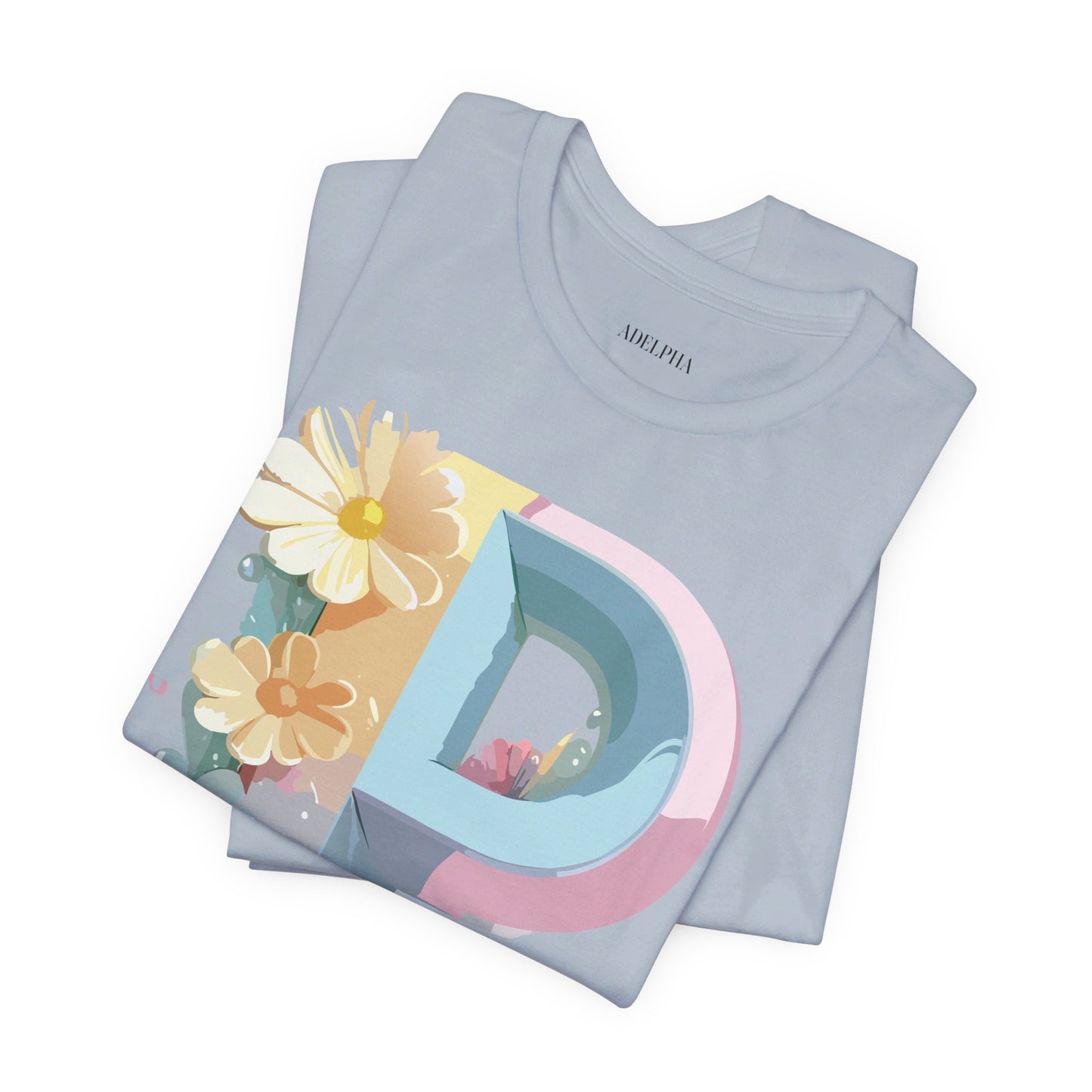 Natural Cotton Tee Shirt - Letters Collection - P Printify